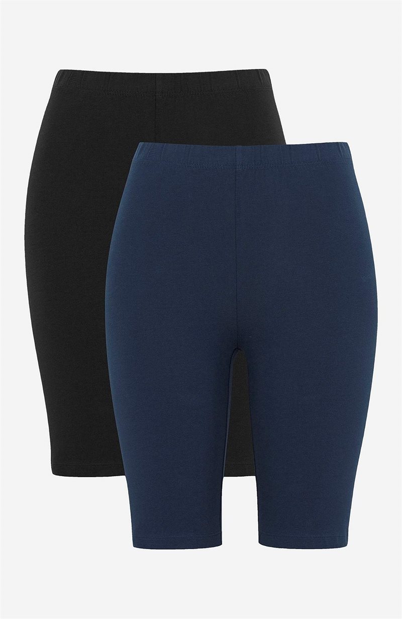 Komfortabel sykkelshorts i organisk bomull Tindra 2-pack 38/40