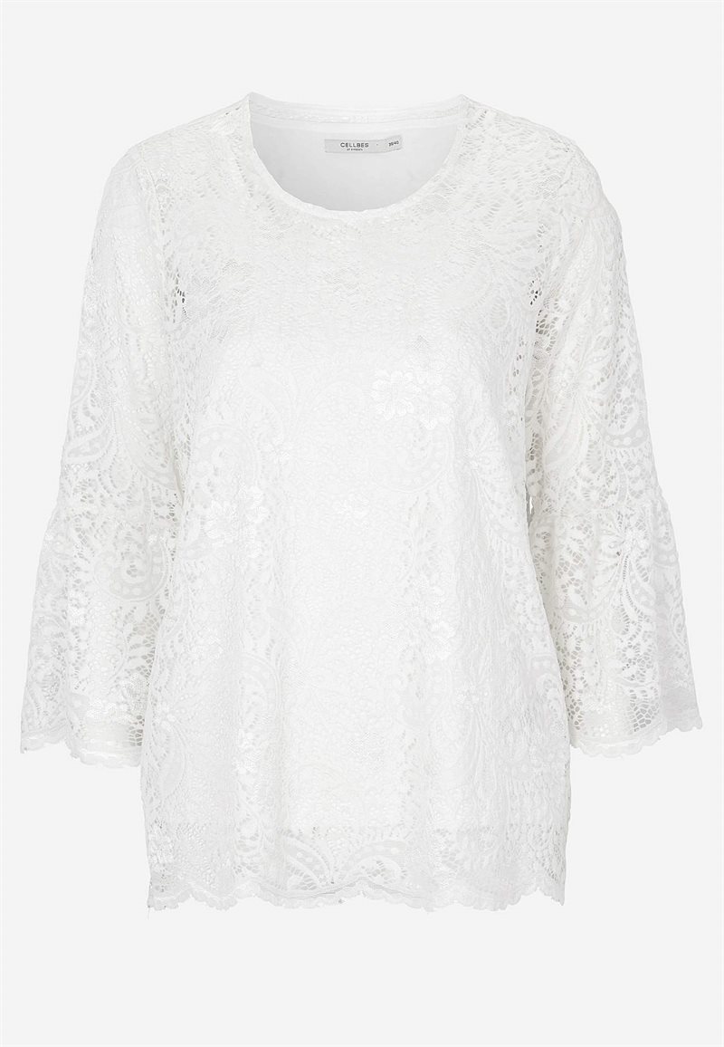 Blondetopp med klokkeformet erme