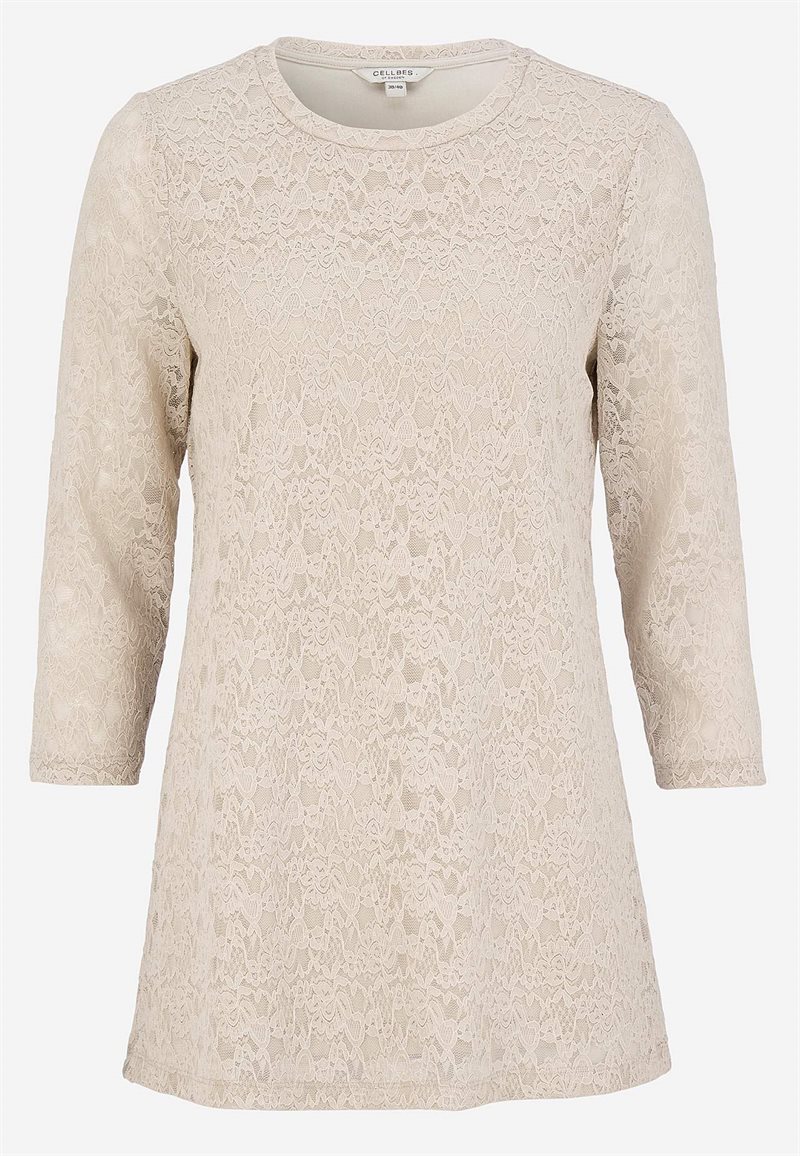 Blondetunika med rund krage