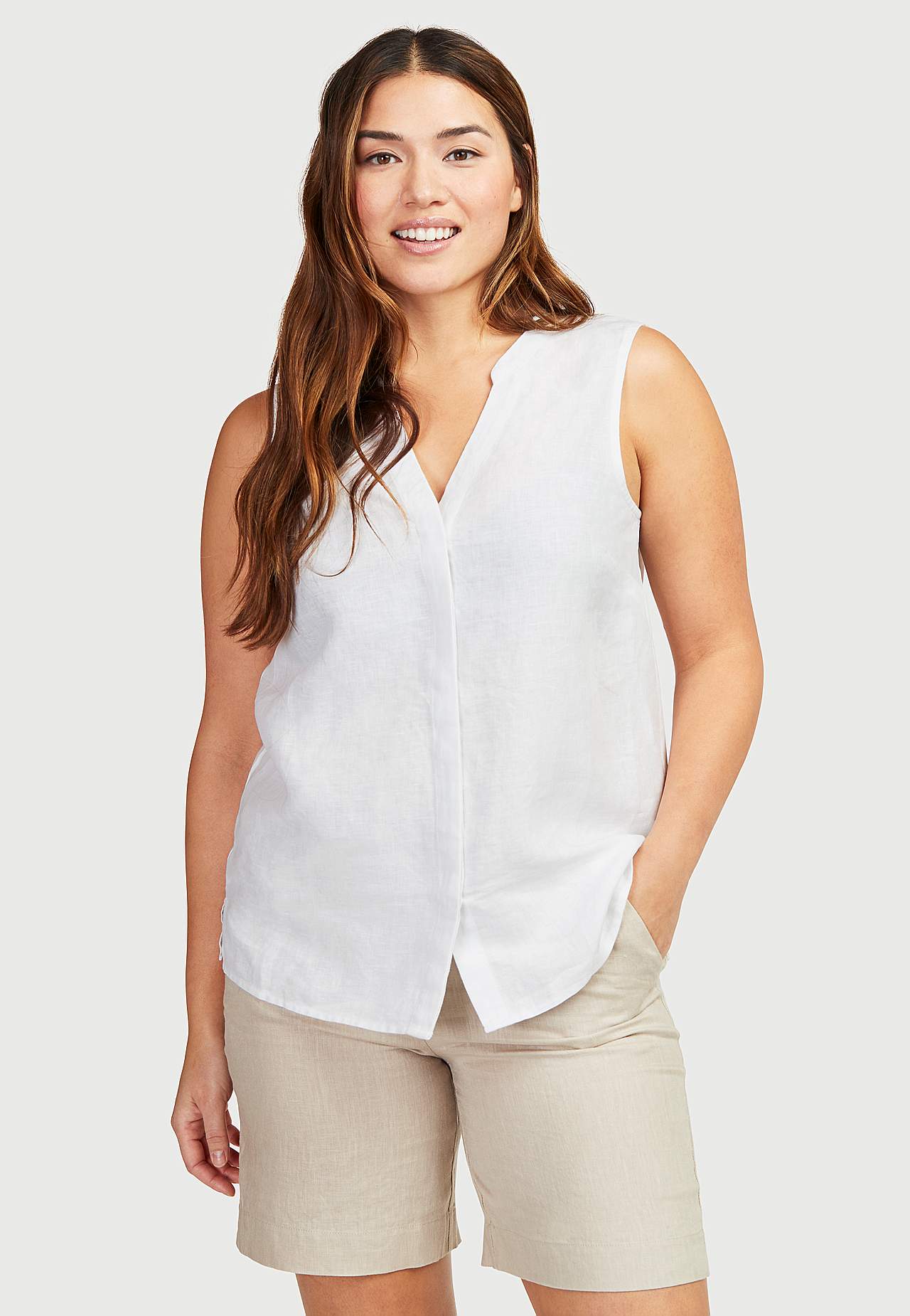 Ermløs linbluse Lo