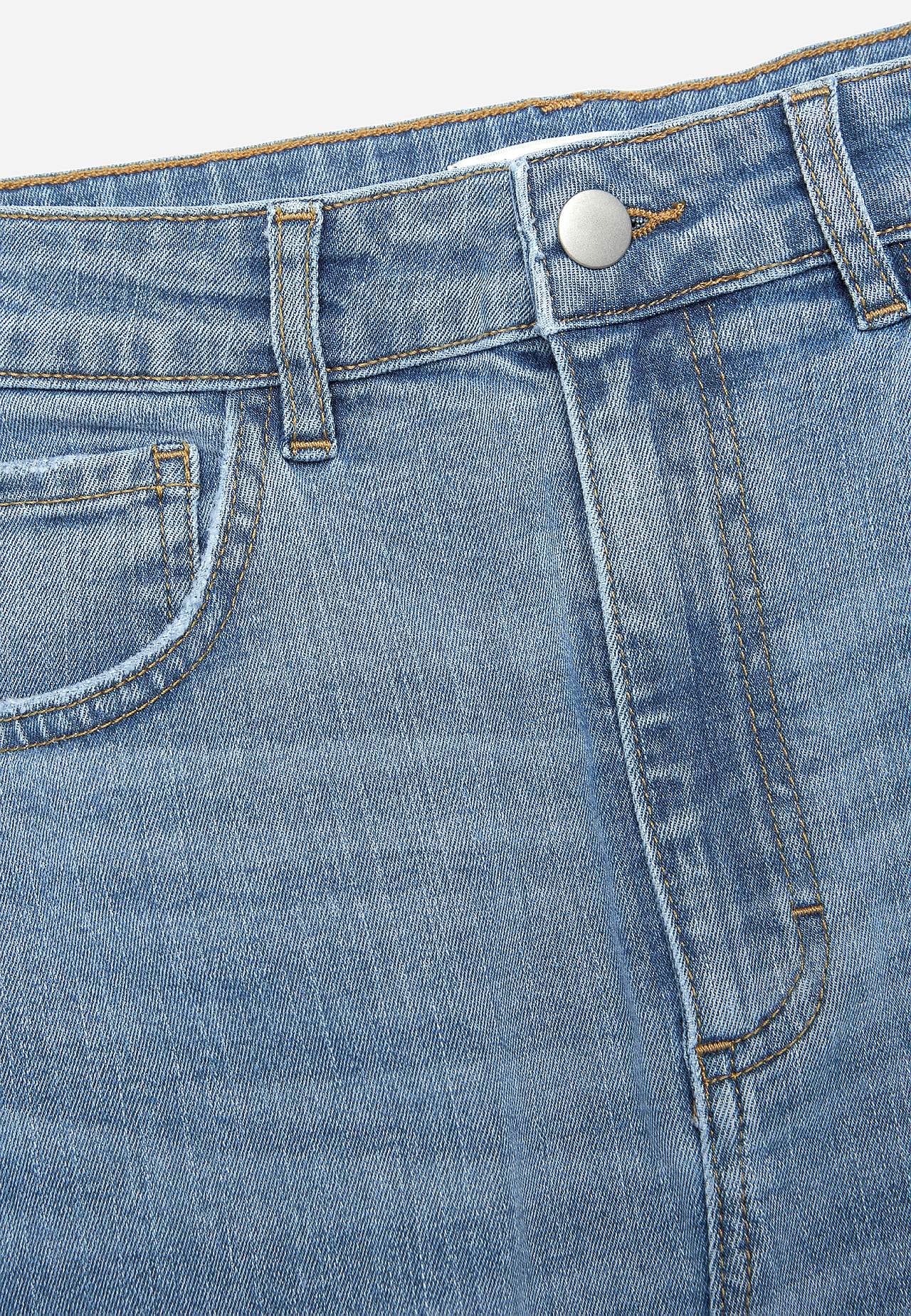 Denim skjørt med splitt foran