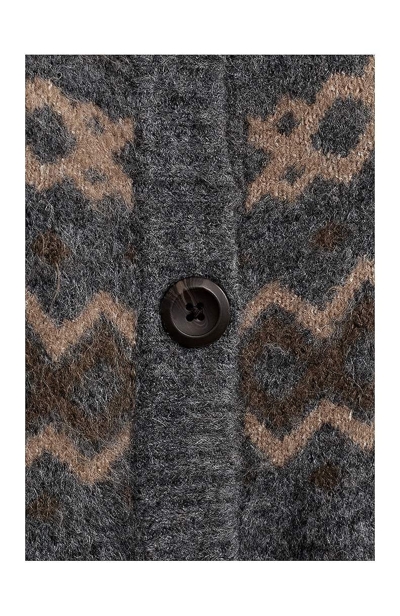 Cardigan med jacquardstrikket mønster