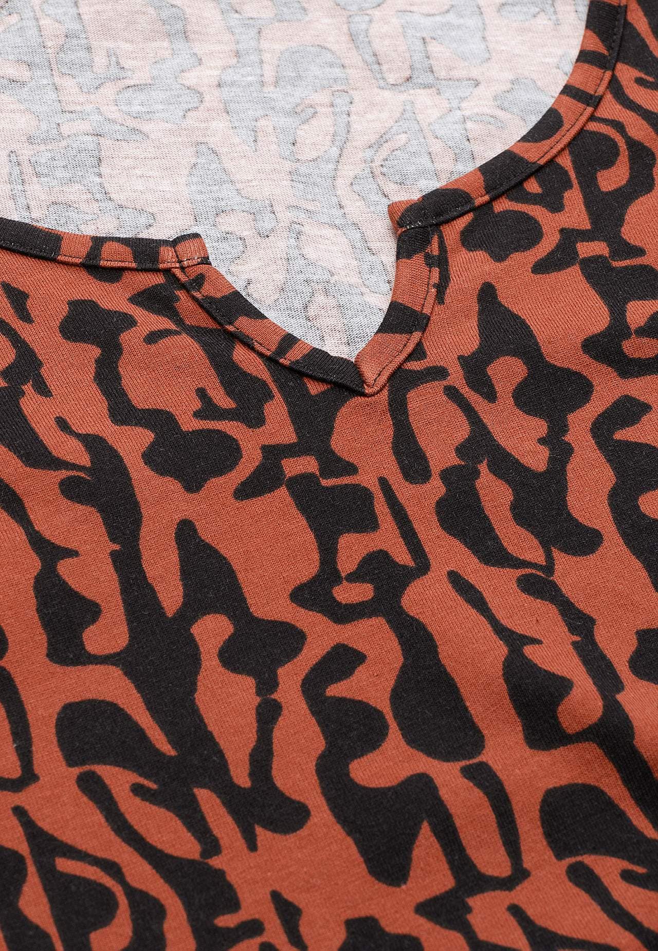 Jerseytopp med 3/4-lange ermer