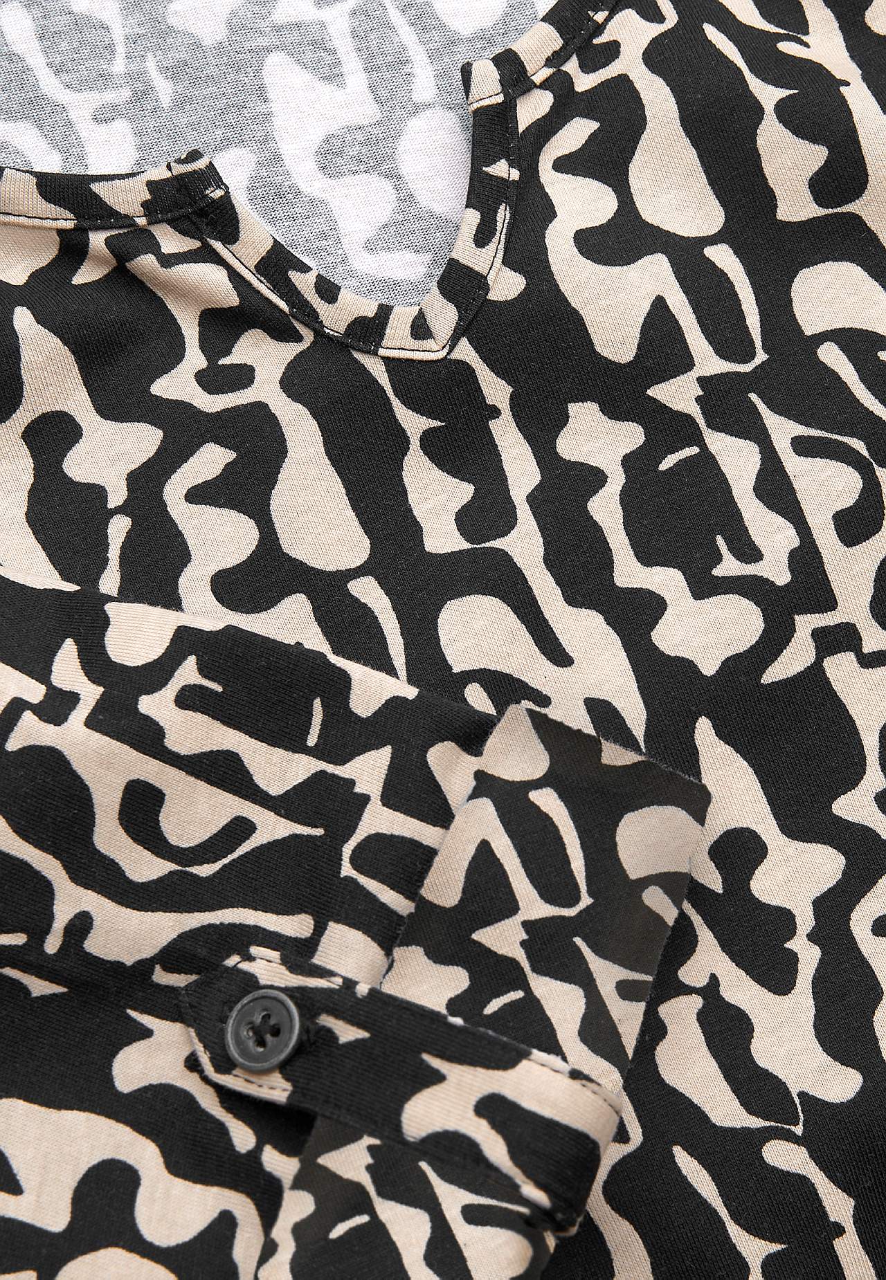 Jerseytopp med 3/4-lange ermer