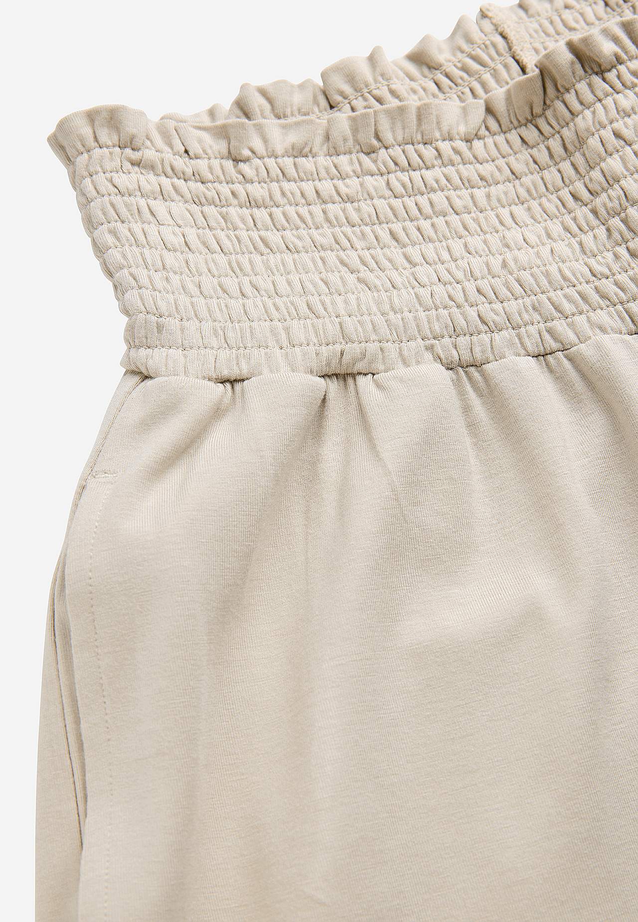 Myk jerseybukse med elastisk midje med en vaffelsøm Liv