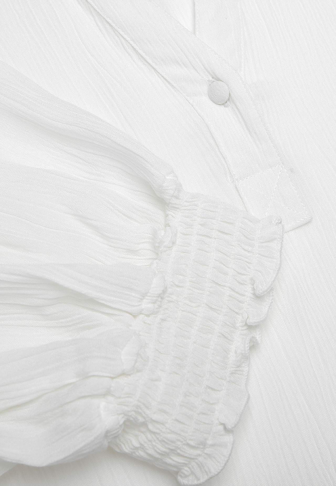 Crepe bluse med vaffelsøm