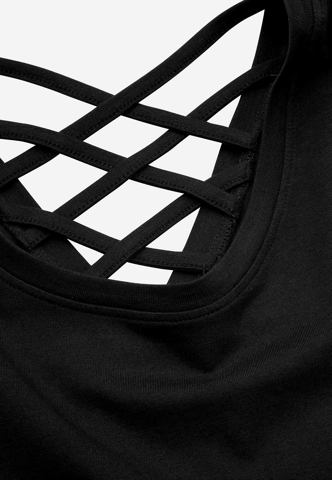 Jerseytopp med flettet ryggdetalj