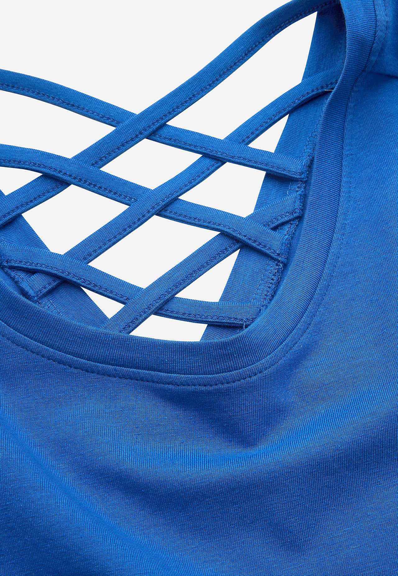Jerseytopp med flettet ryggdetalj
