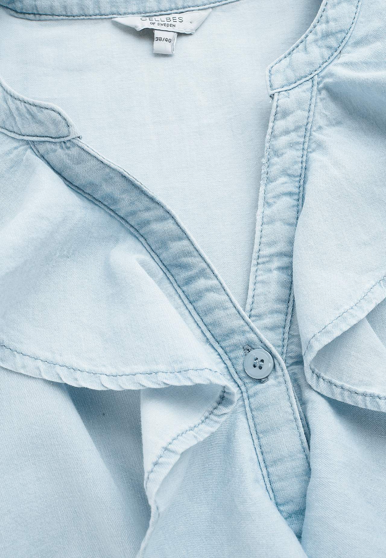 Volangbluse i denim