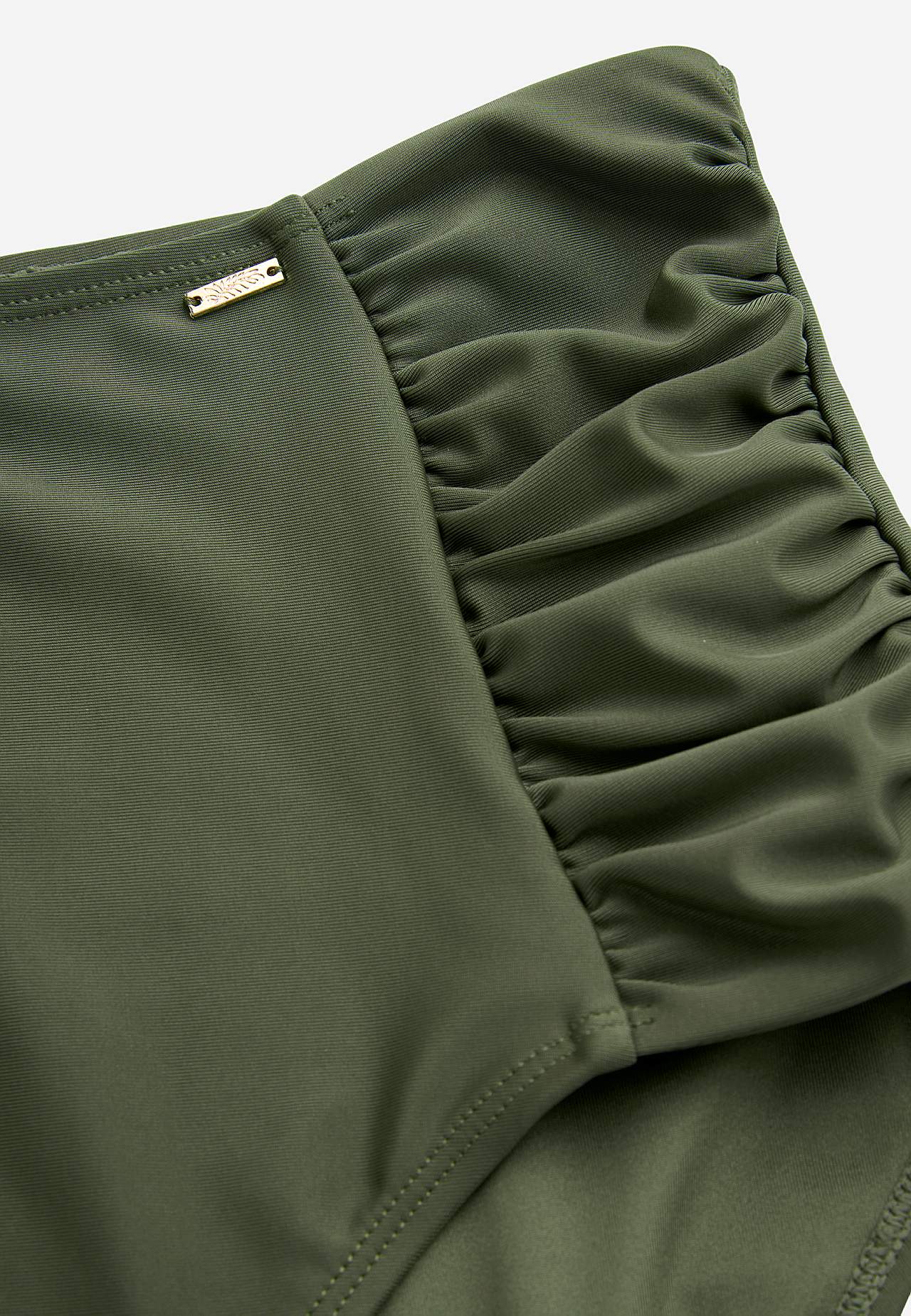 Ensfarget bikiniunderdel med høy midje Honolulu