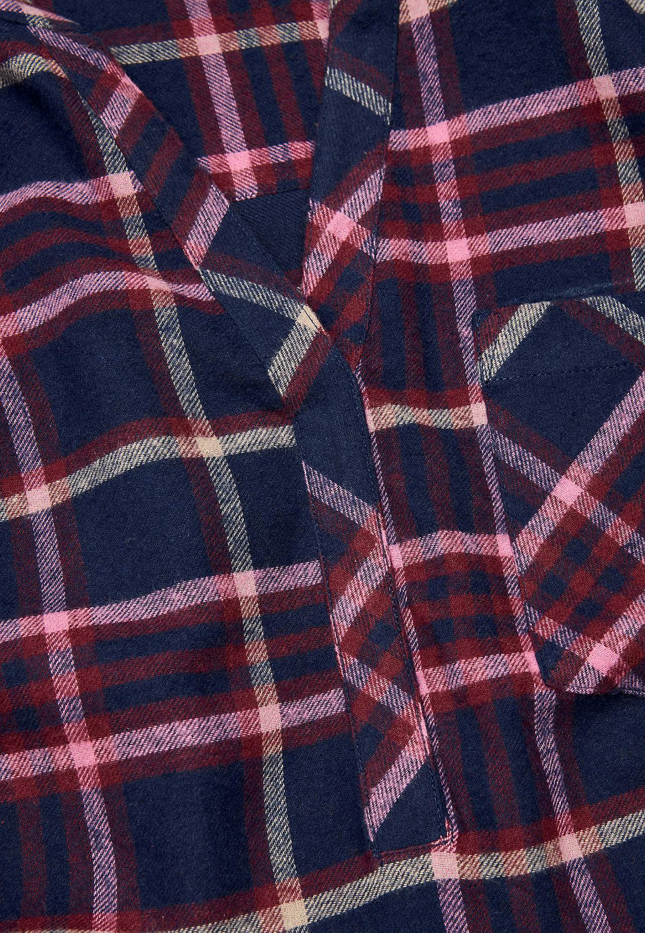 Bluse i flanell med brystlomme