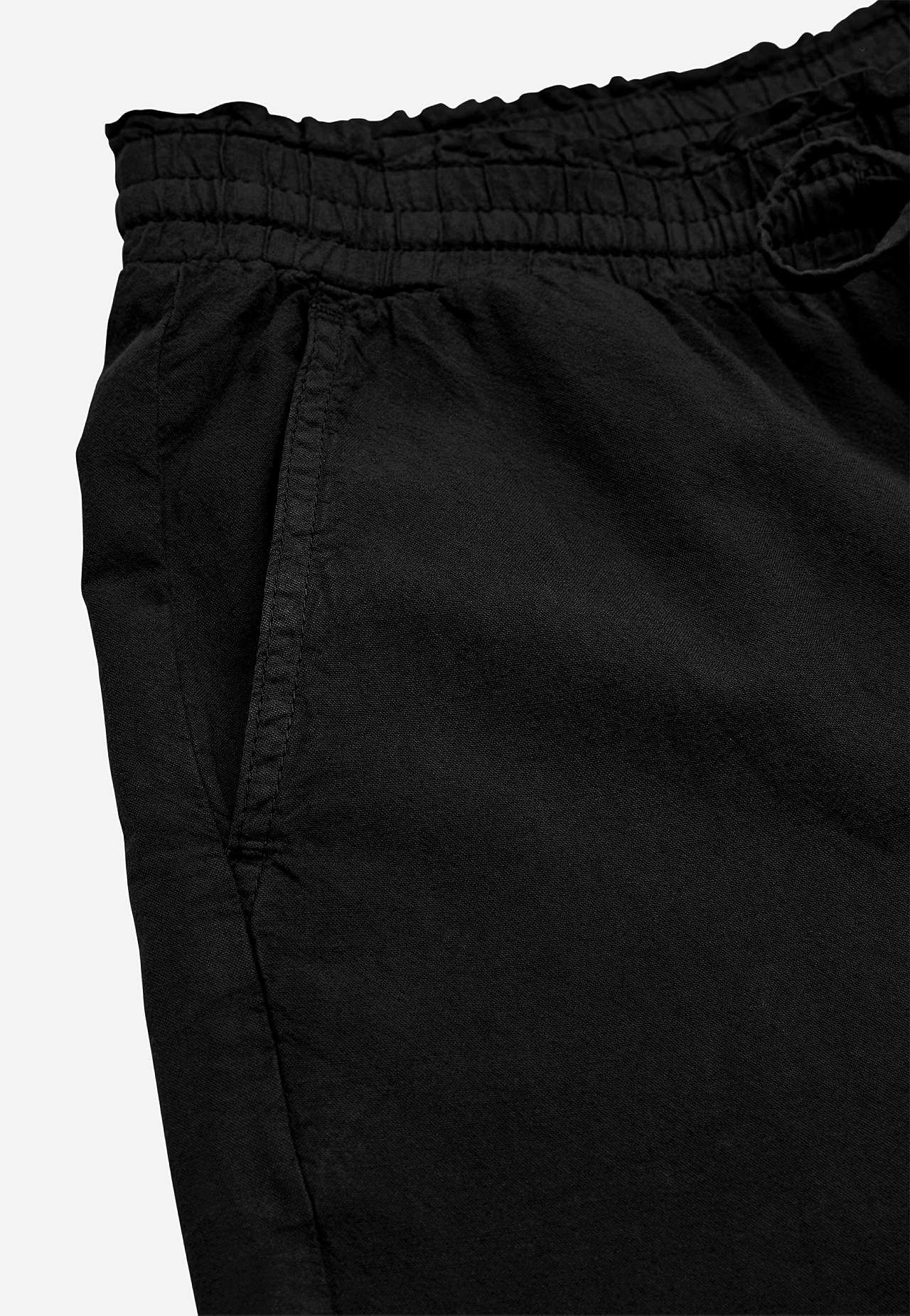 Culottebukse i vasket bomull