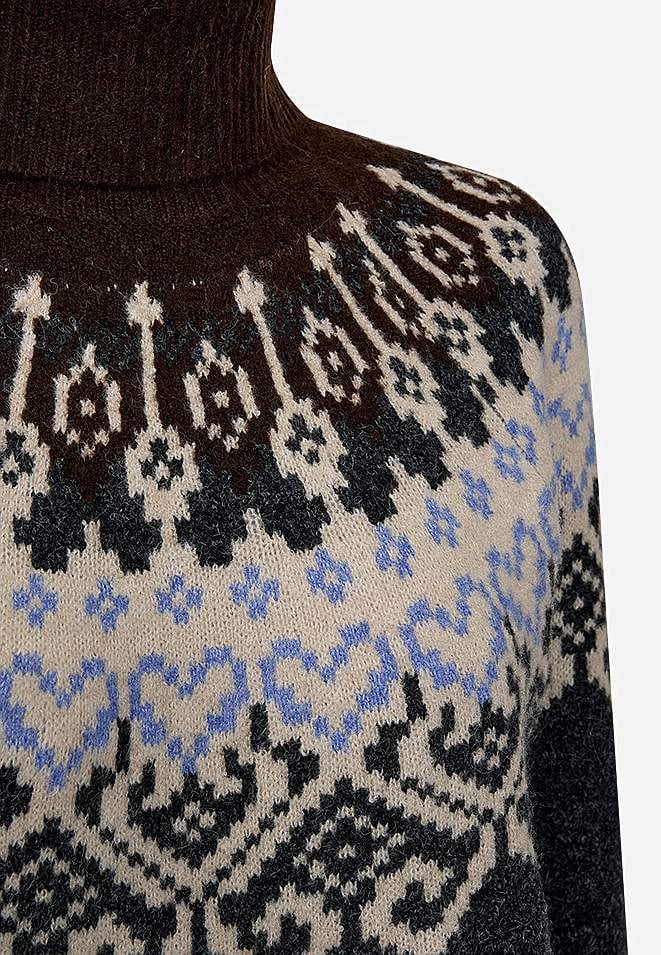 Strikket kjole med jacquardmønster