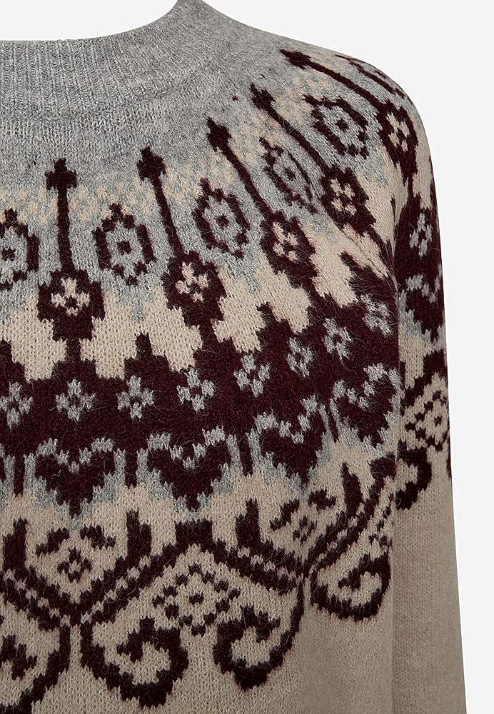 Strikkegenser med jacquardmønster