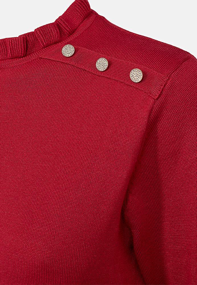 Finstrikket kjole med knapper