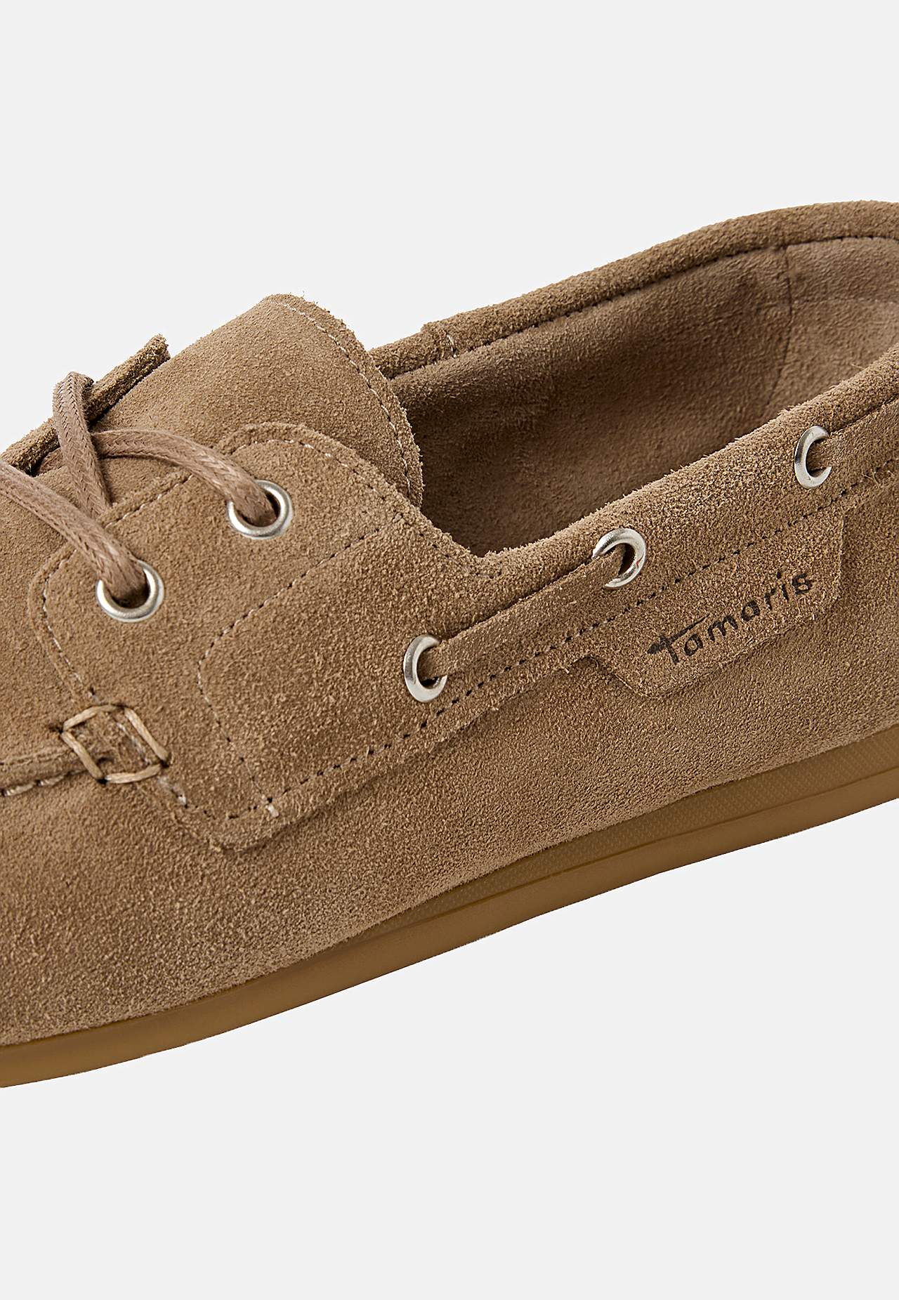 Komfortabel loafer i semsket skinn med snøring