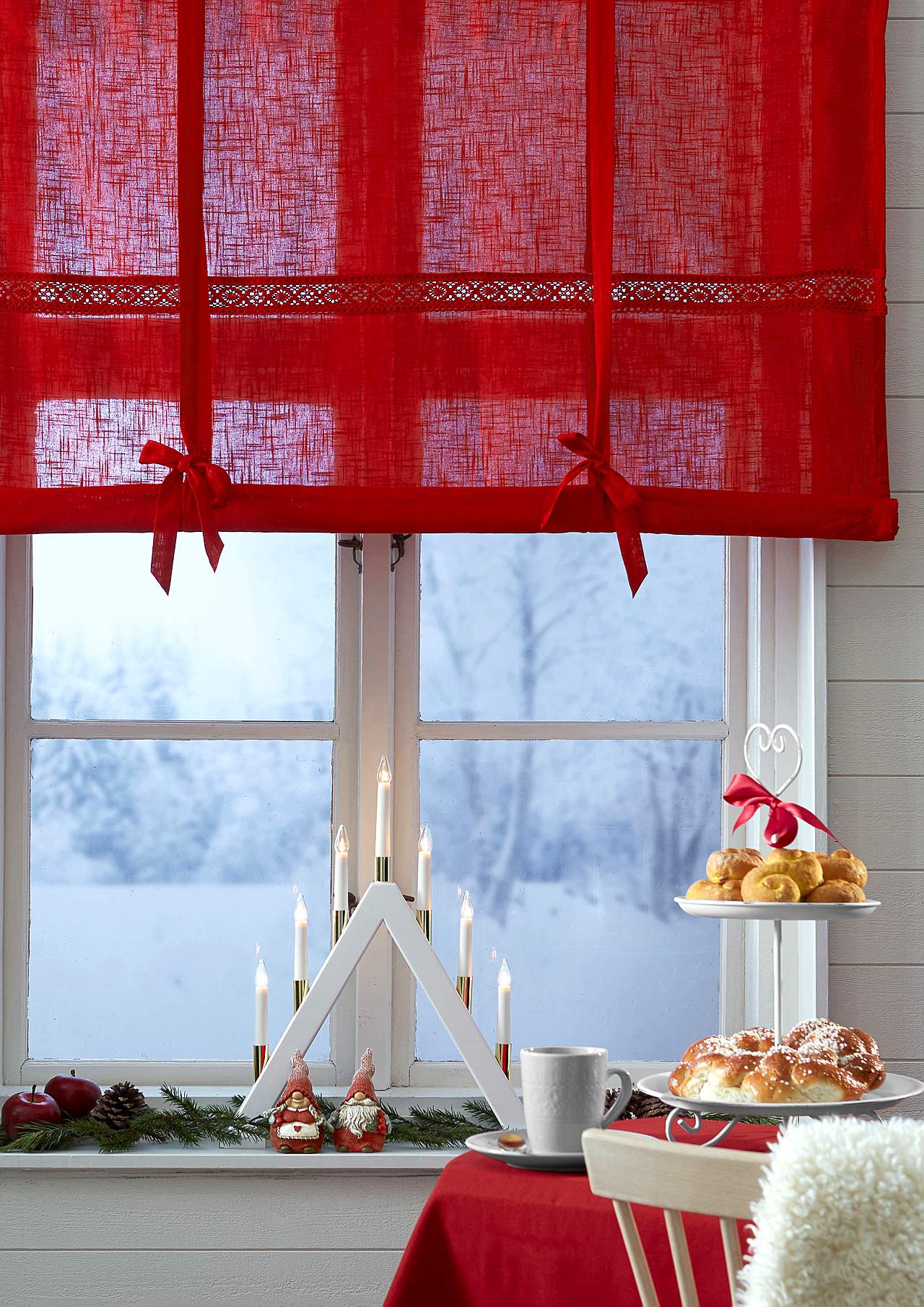 Liftgardin med blonder Monica