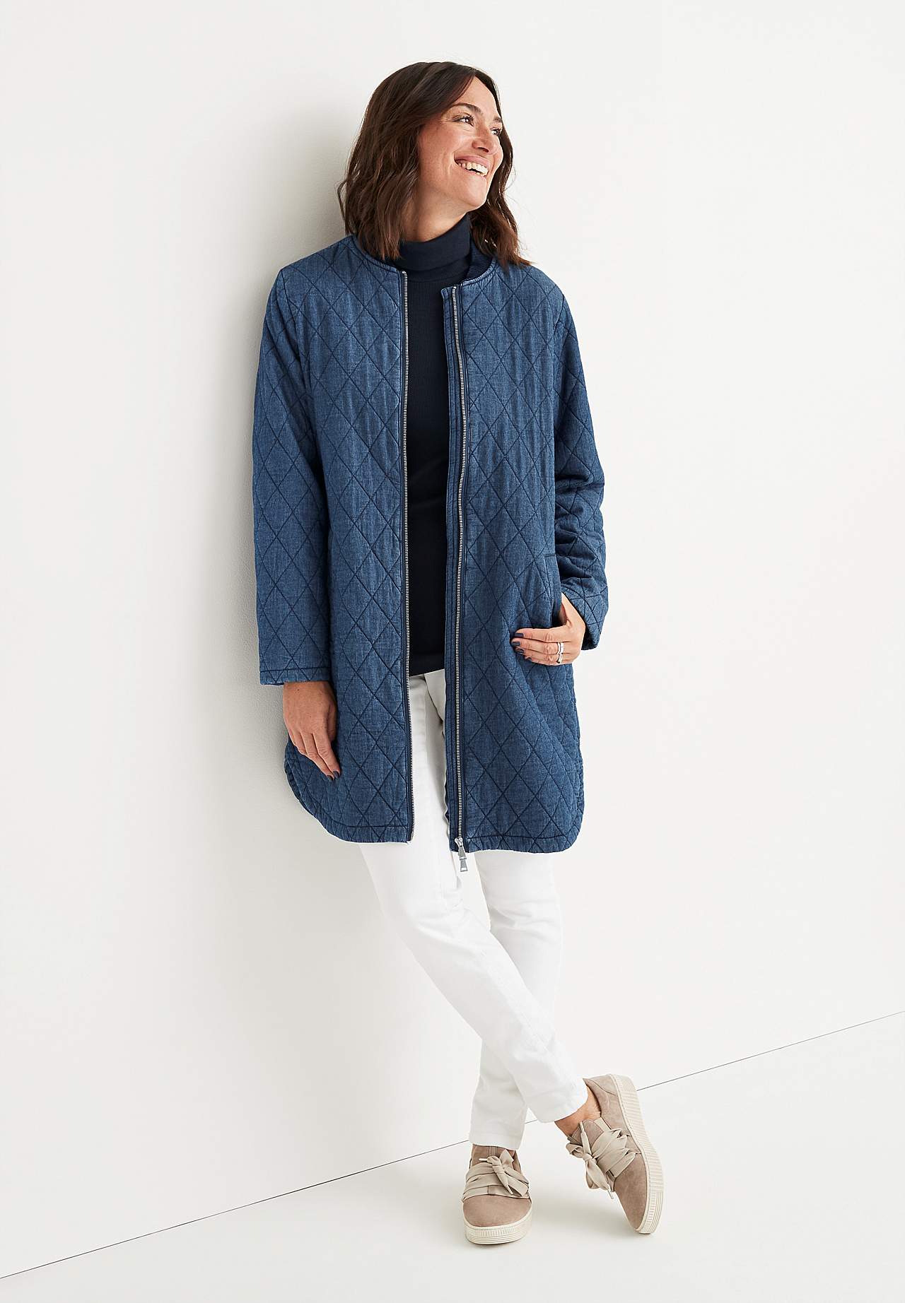 Stretchy jeggings med bred elastisk midje