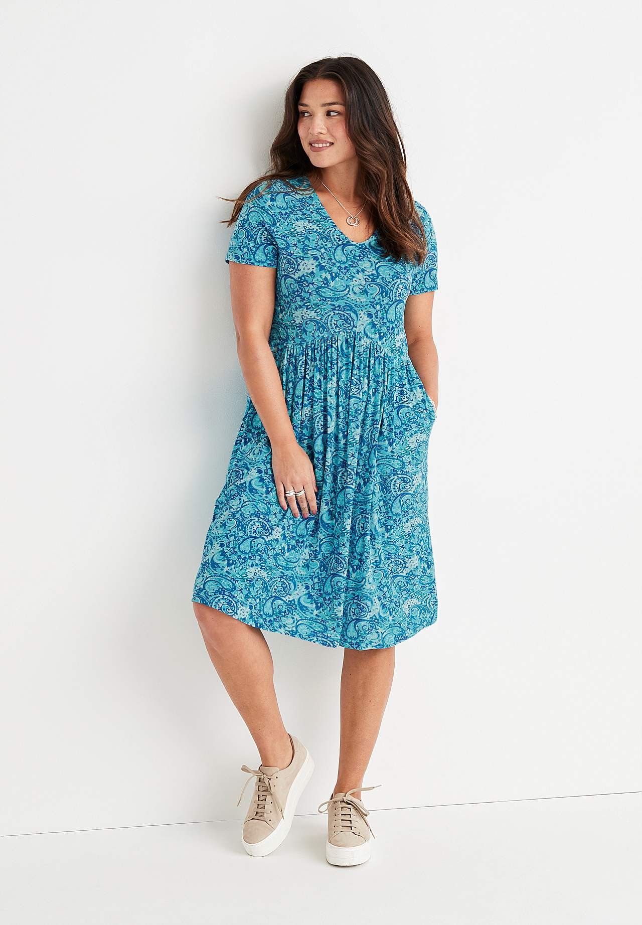 Mønstret Jersey-kjole