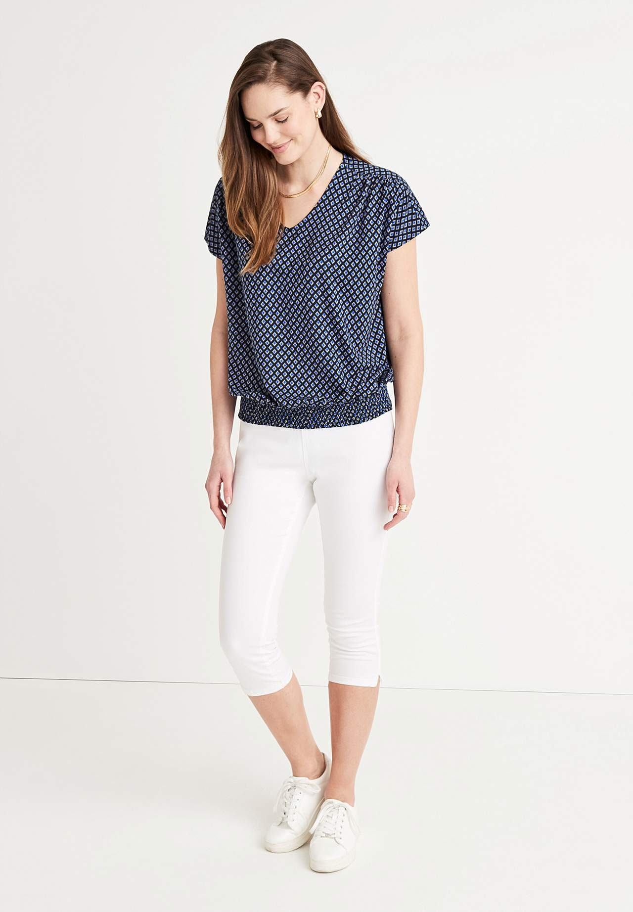 Jerseytopp med vaffelsøm