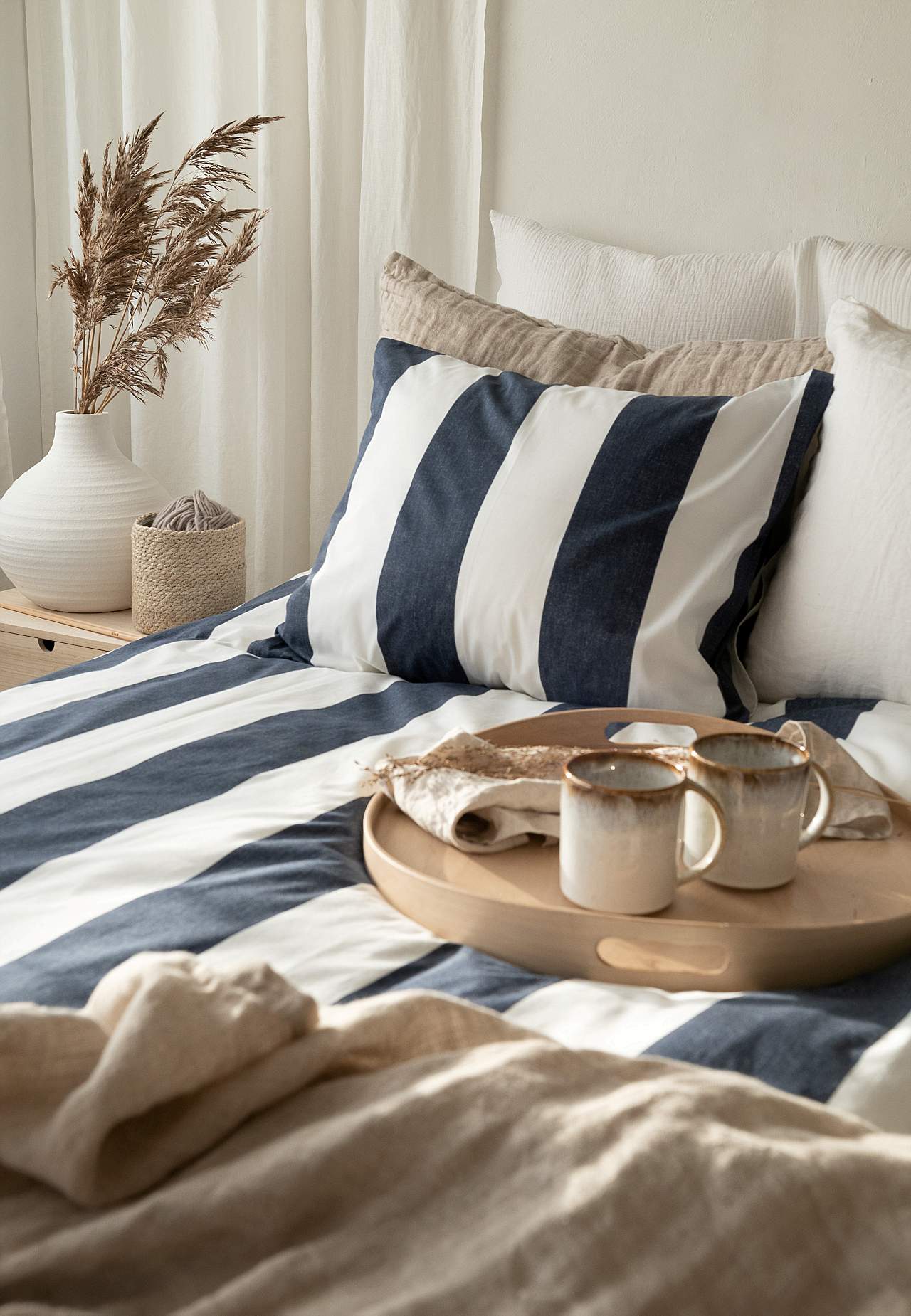 Stripete dynetrekksett Block stripe