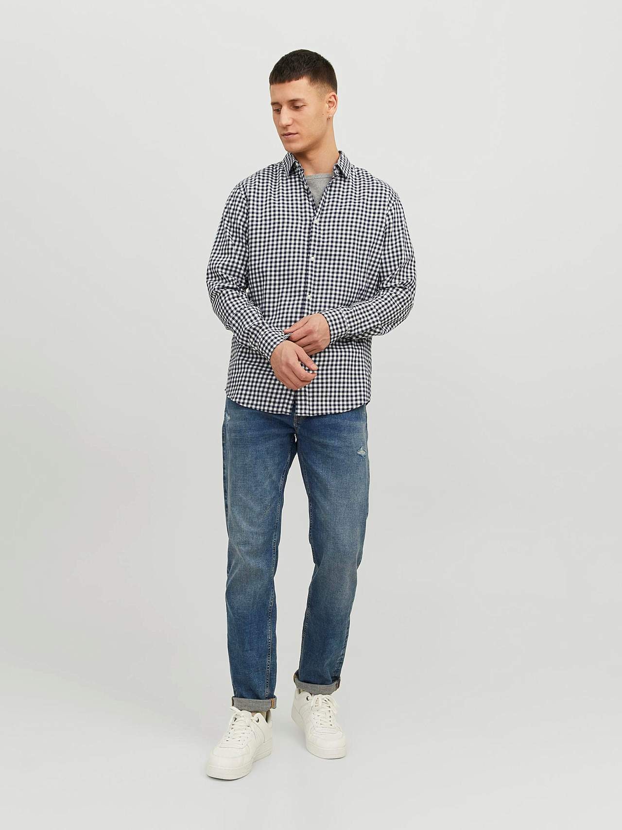 Rutete, myk bomullsskjorte Gingham