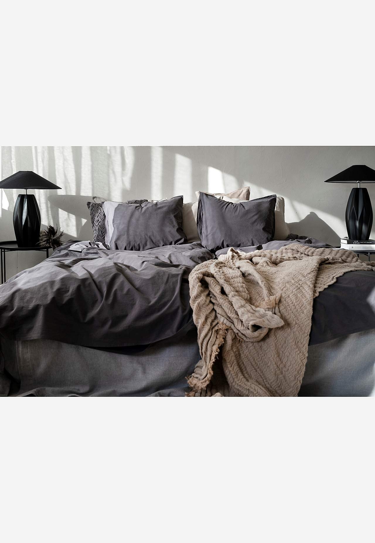 Dynetrekksett i bomullspercale 150x210 cm Waveless