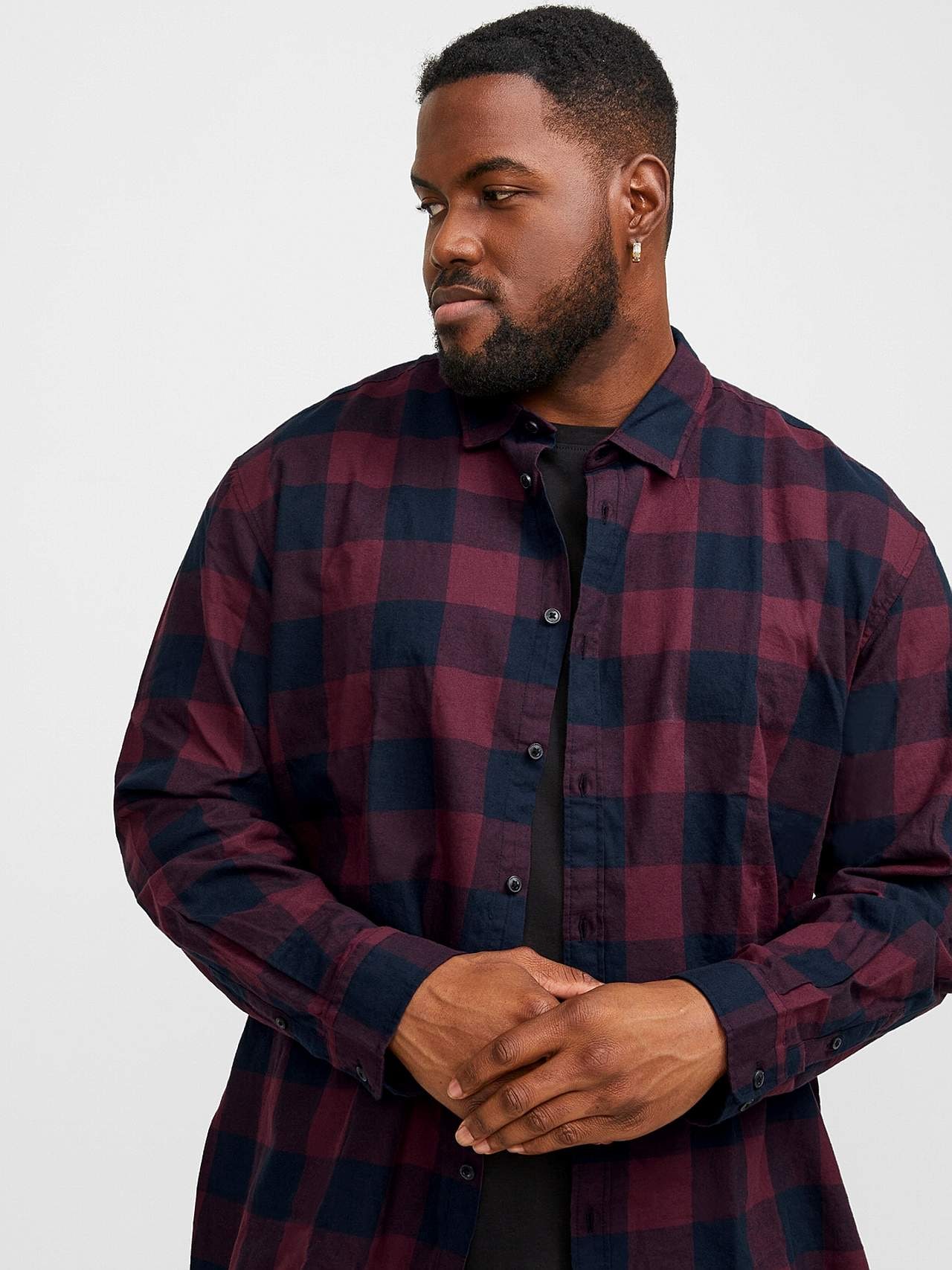 Rutete twillskjorte i bomull