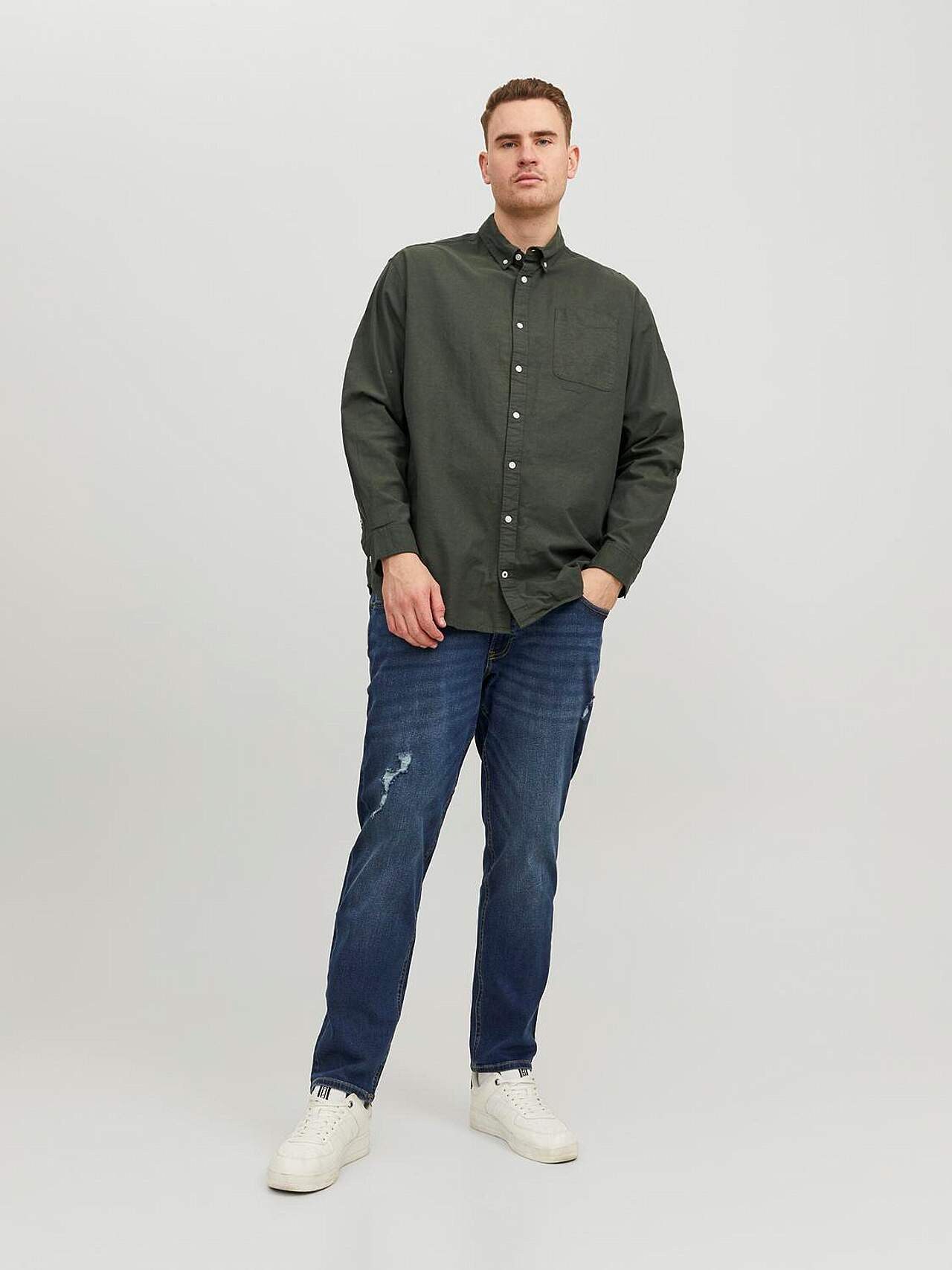 Stilren skjorte med button down-krage