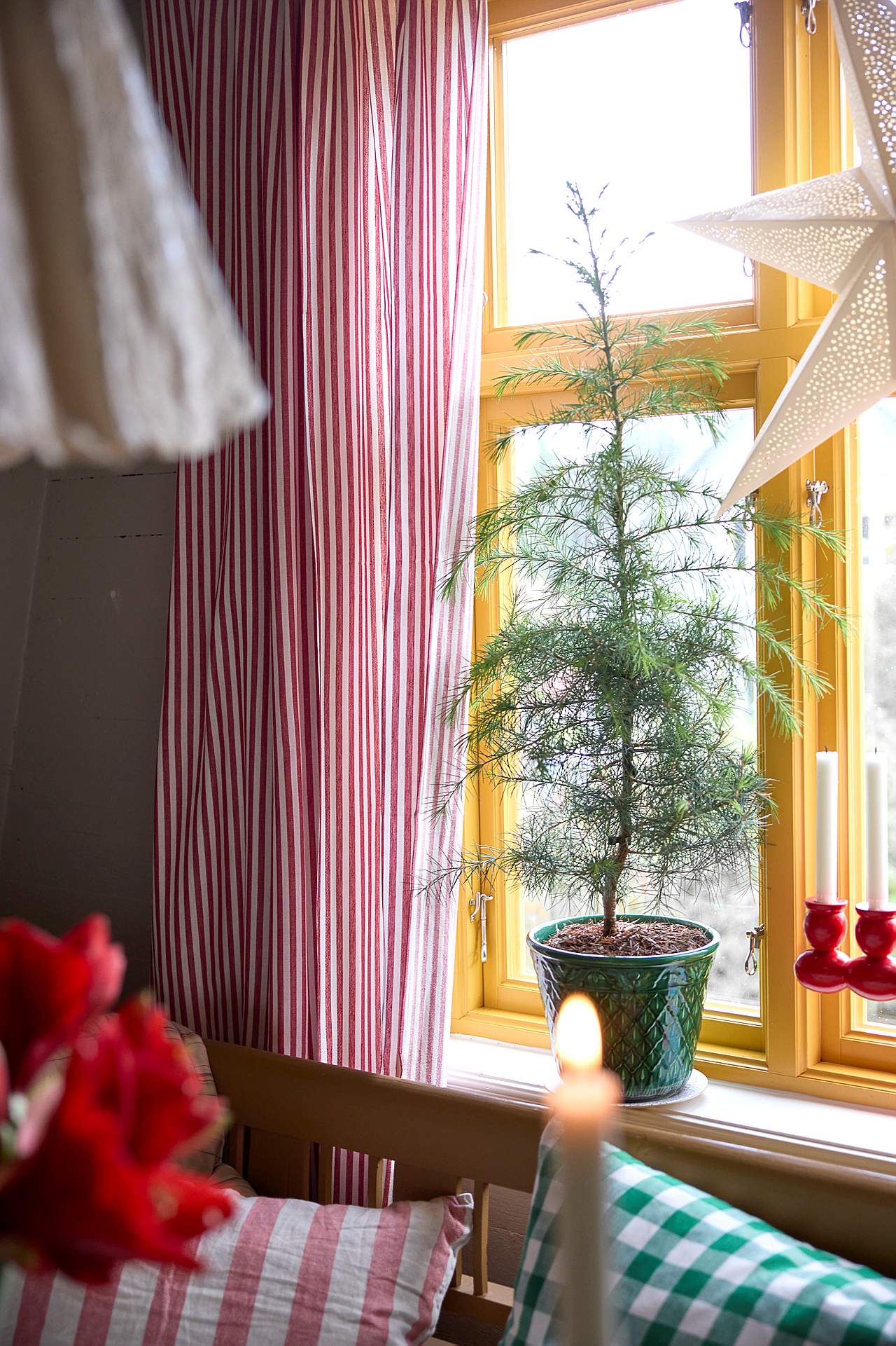 Vevde, stripete gardinlengder 2-pack