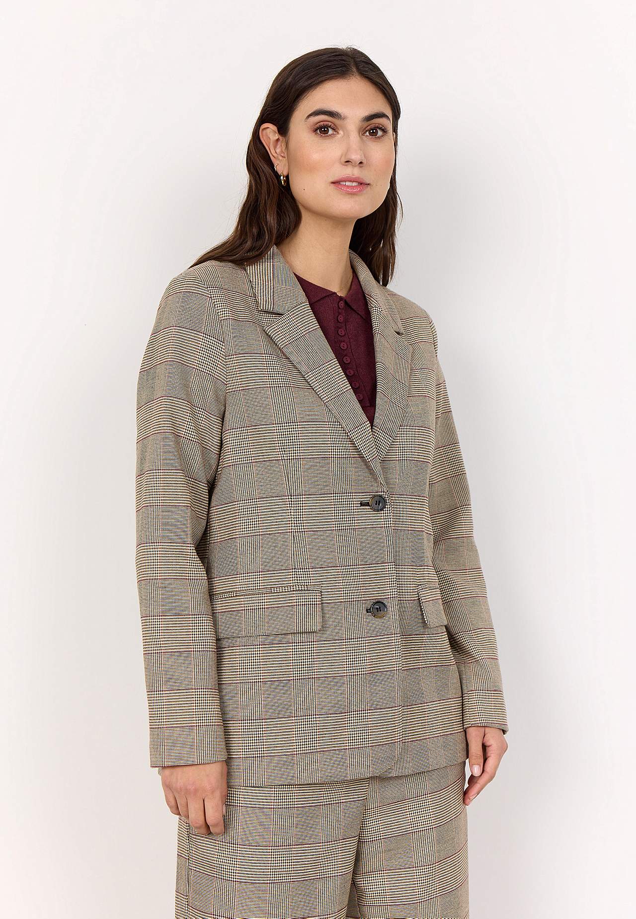 Pepitarutete, vevet dressjakke