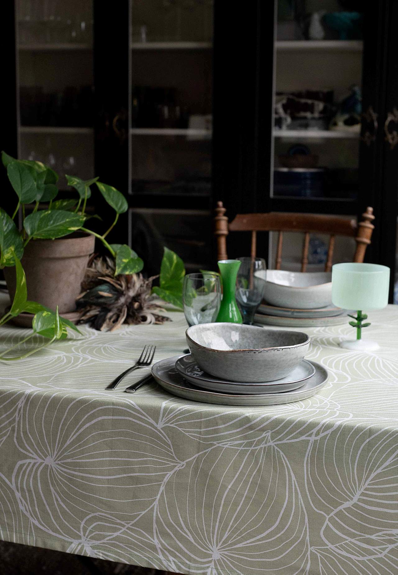 Bladmønstret, stilren duk