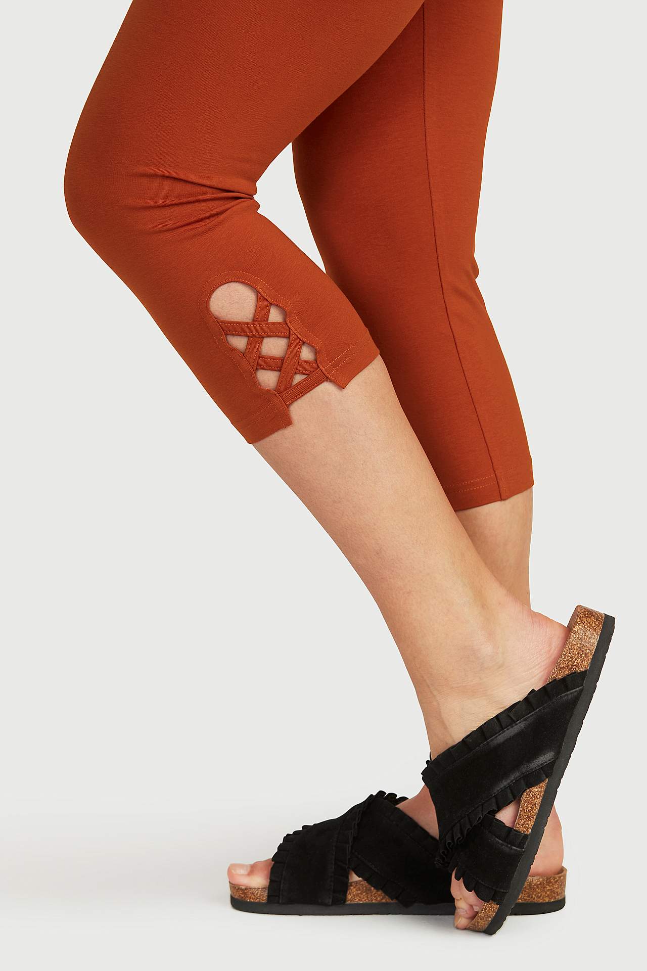 Caprileggings med fine detaljer 2-pack