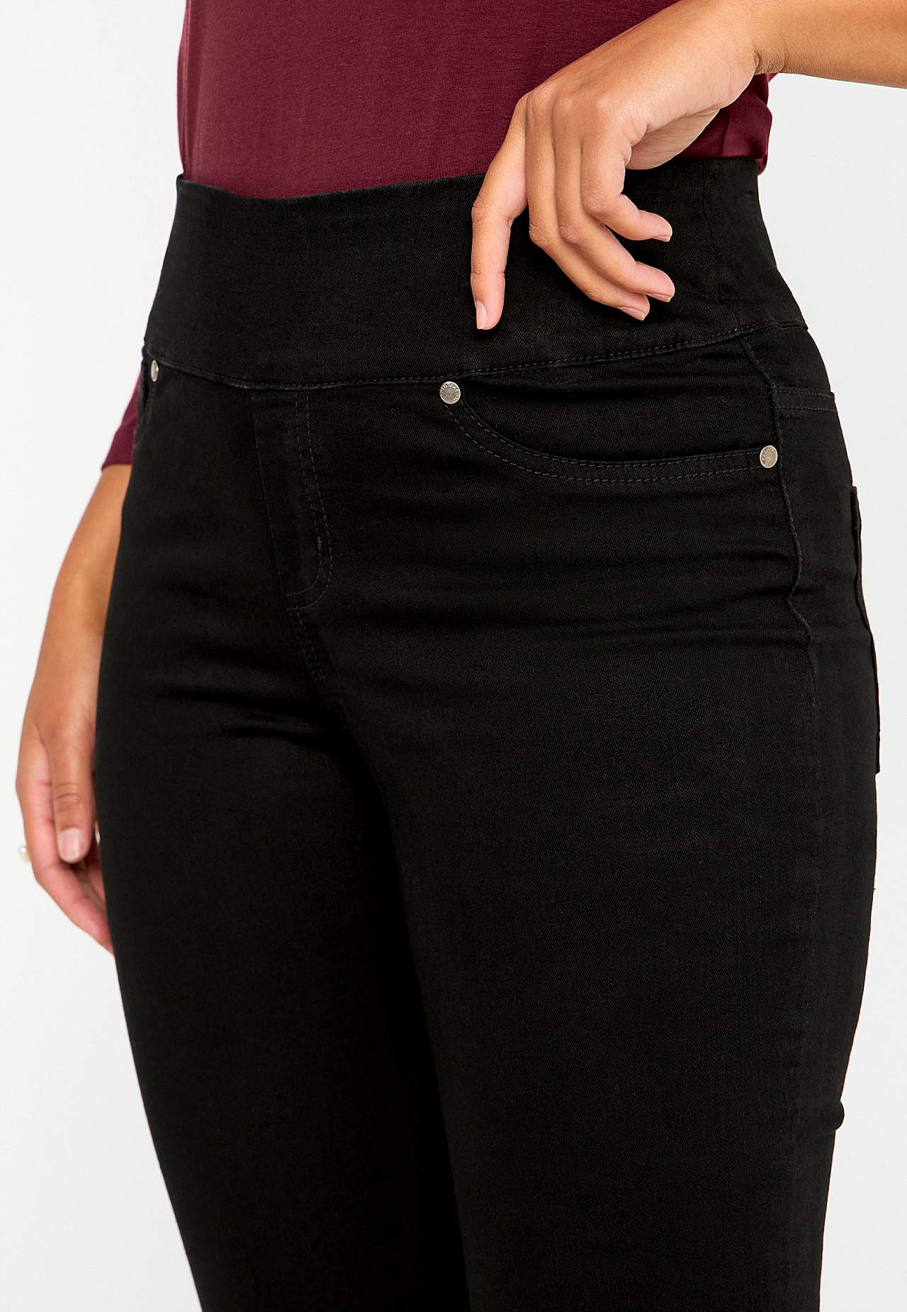 Stretchy jeggings med høy elastisk midje