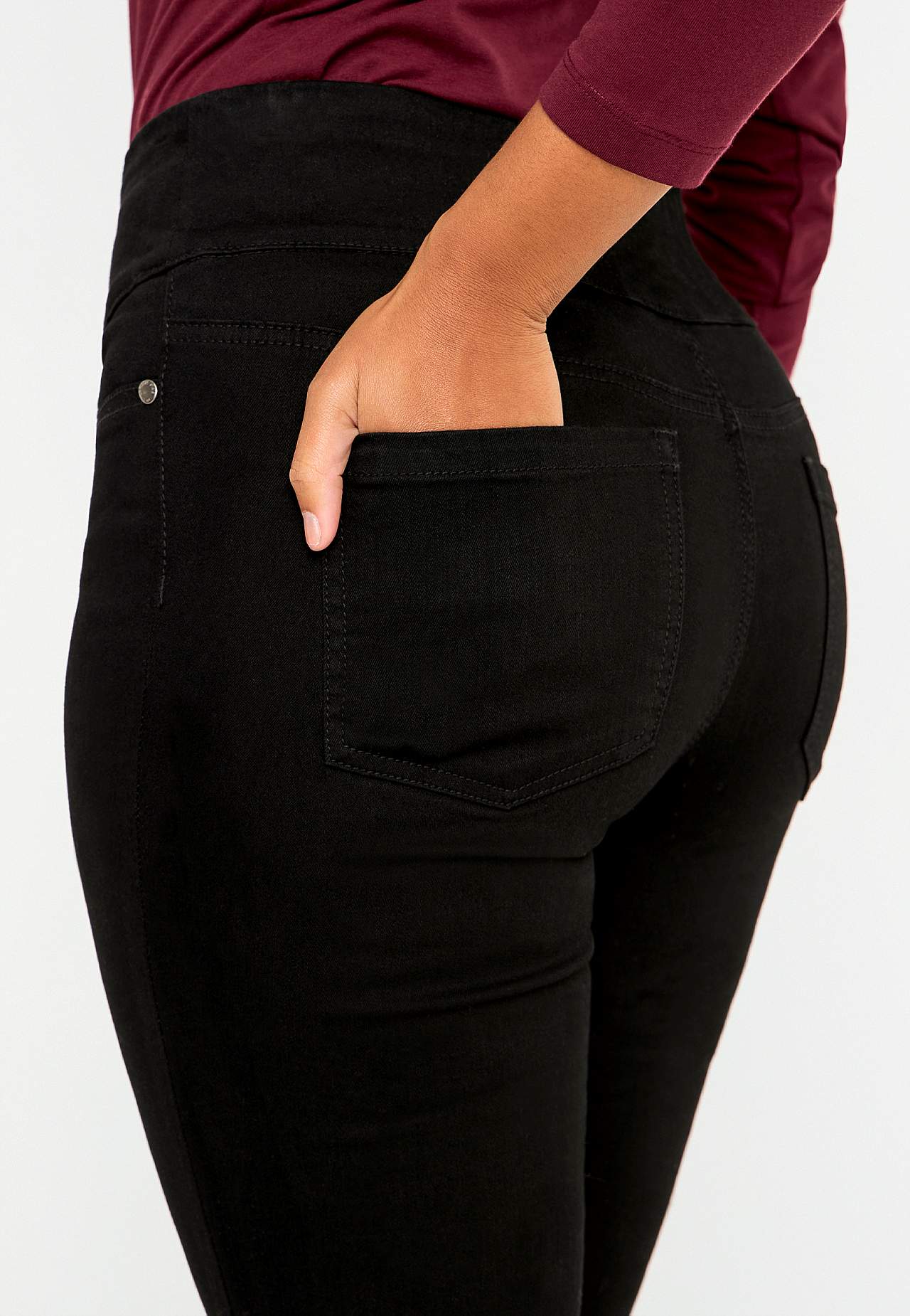 Stretchy jeggings med høy elastisk midje