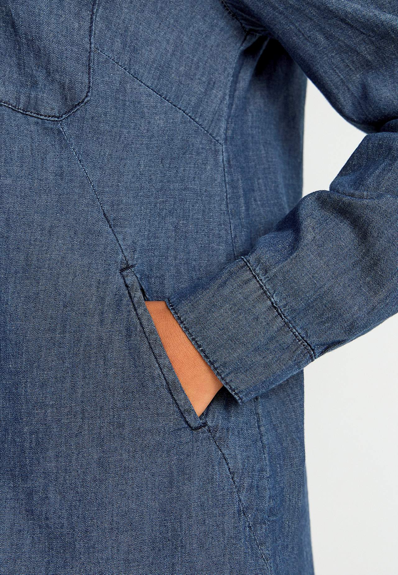 Lang denimskjorte