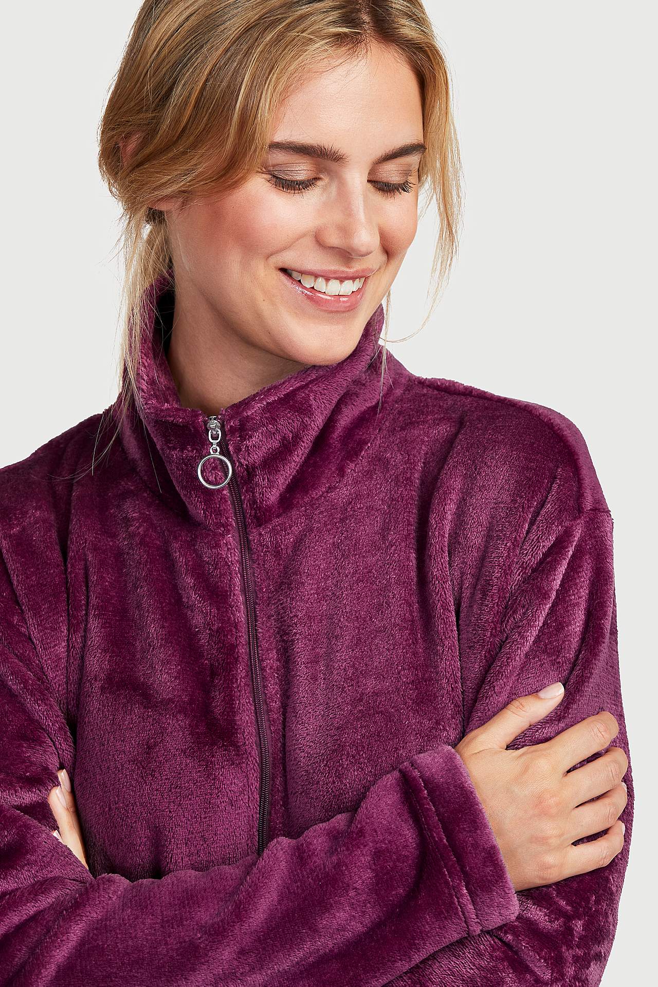 Lang morgenkåpe i fleece Philippa