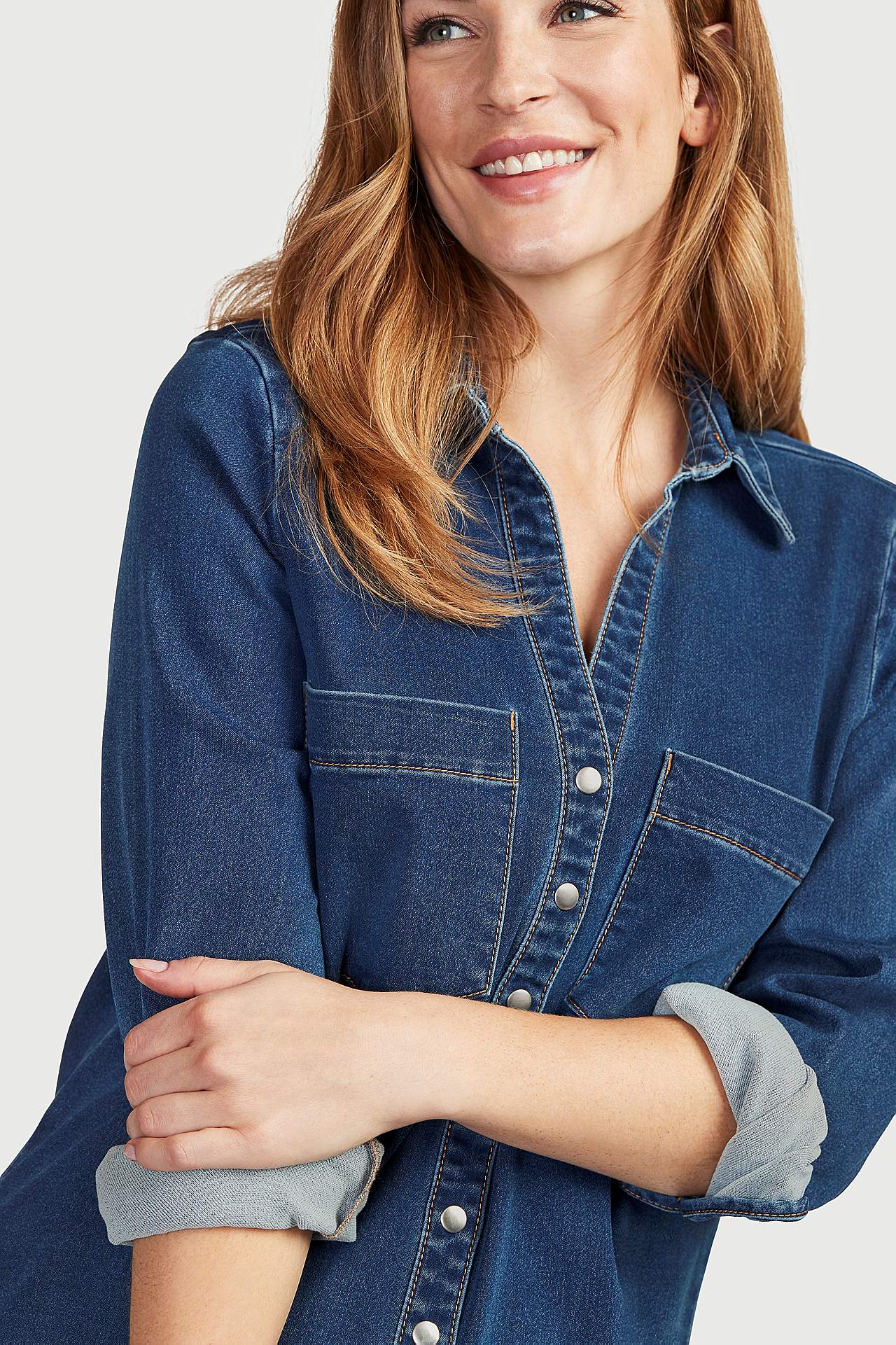 Langermet denimskjorte