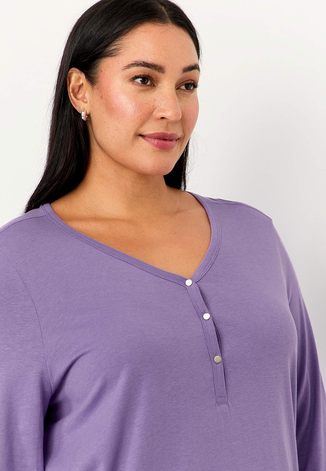 Jerseytunika med v-hals snitt