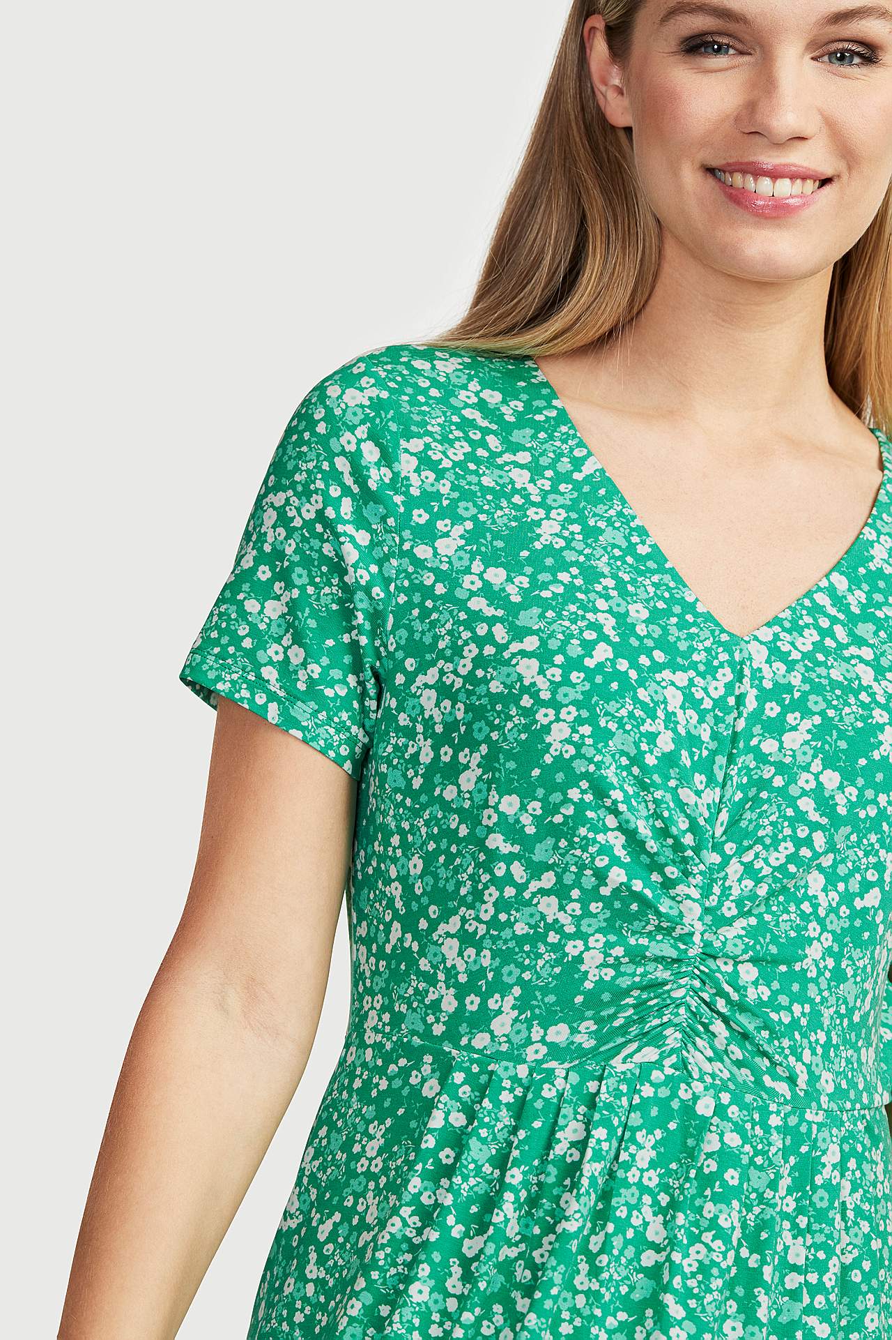 Mønstret, kortermet Jersey-kjole Jenna