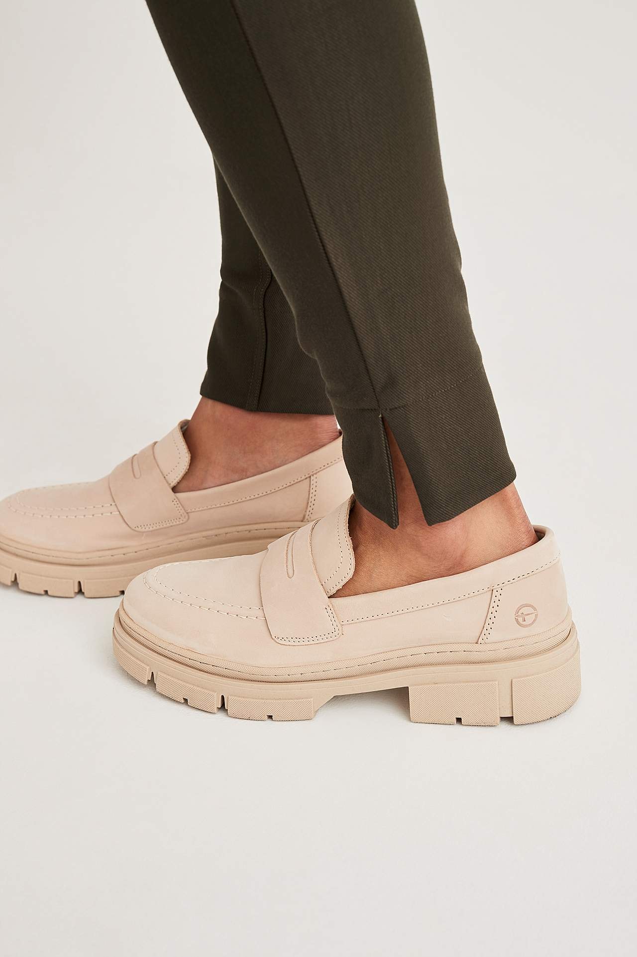 Leggings i jersey med stretch twill