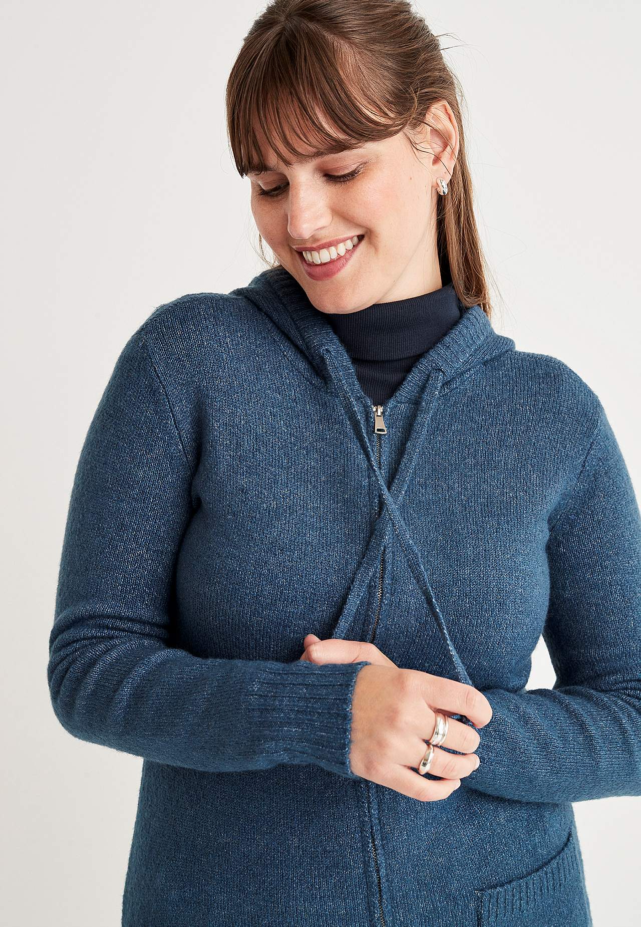 Myk cardigan med hette