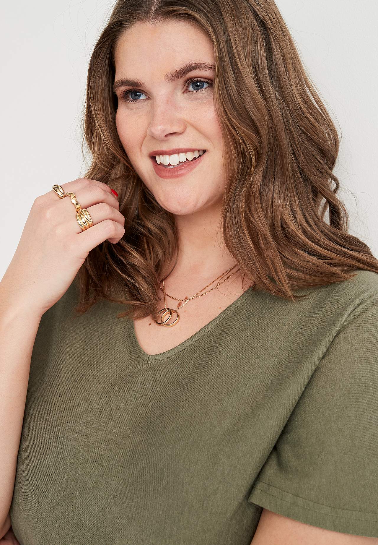 A-linjeformet Jersey-kjole