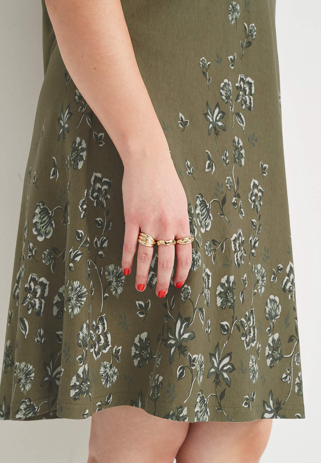 A-linjeformet Jersey-kjole