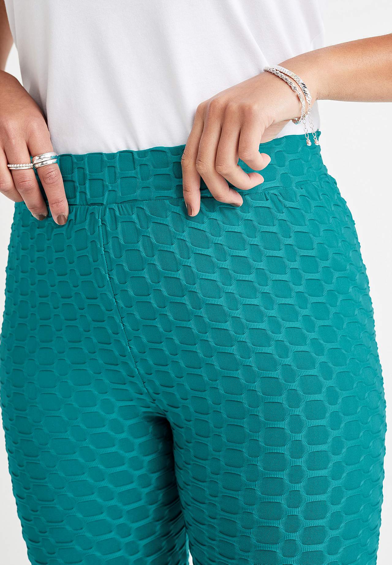 Caprileggings med strukturmønster