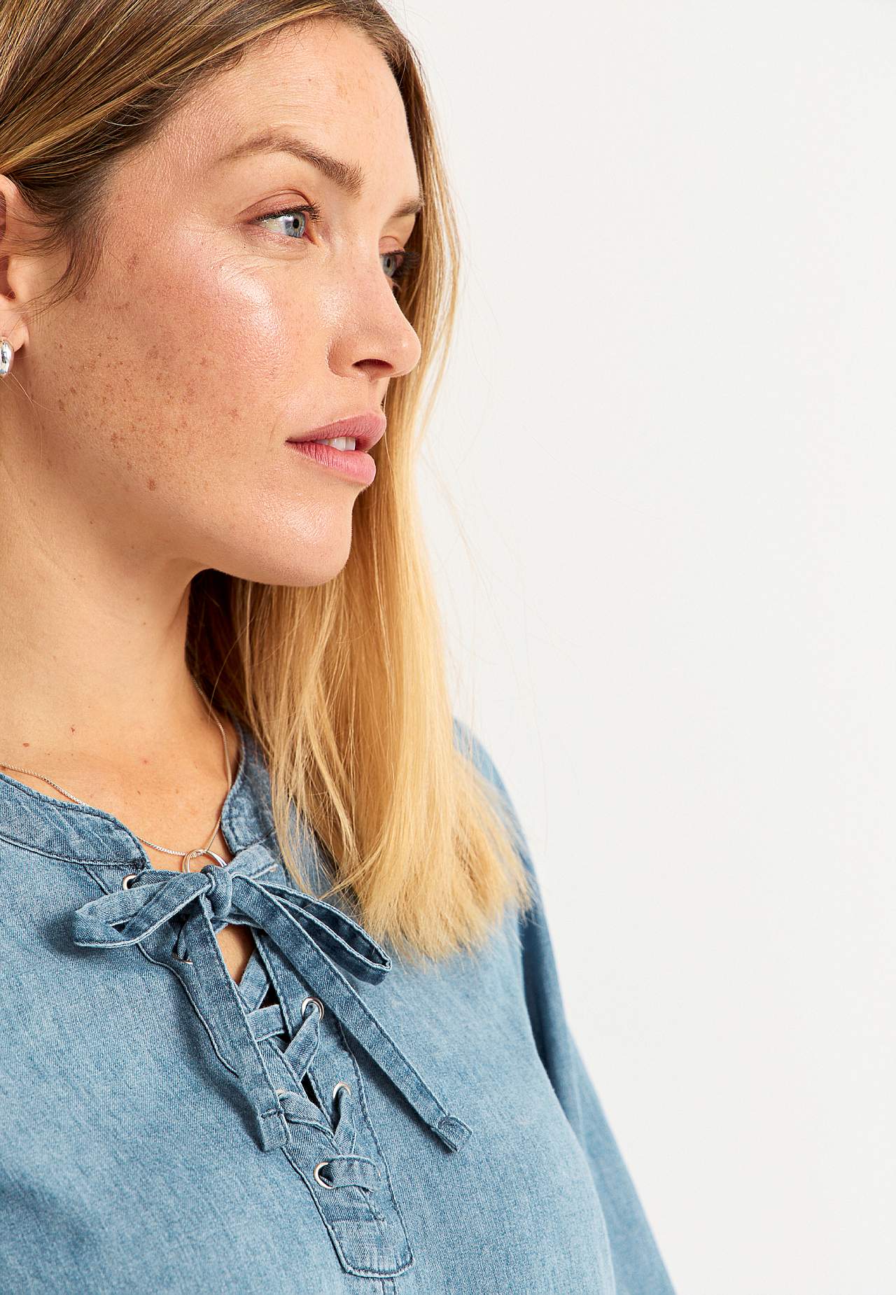 Denimtunika med snøring Ella