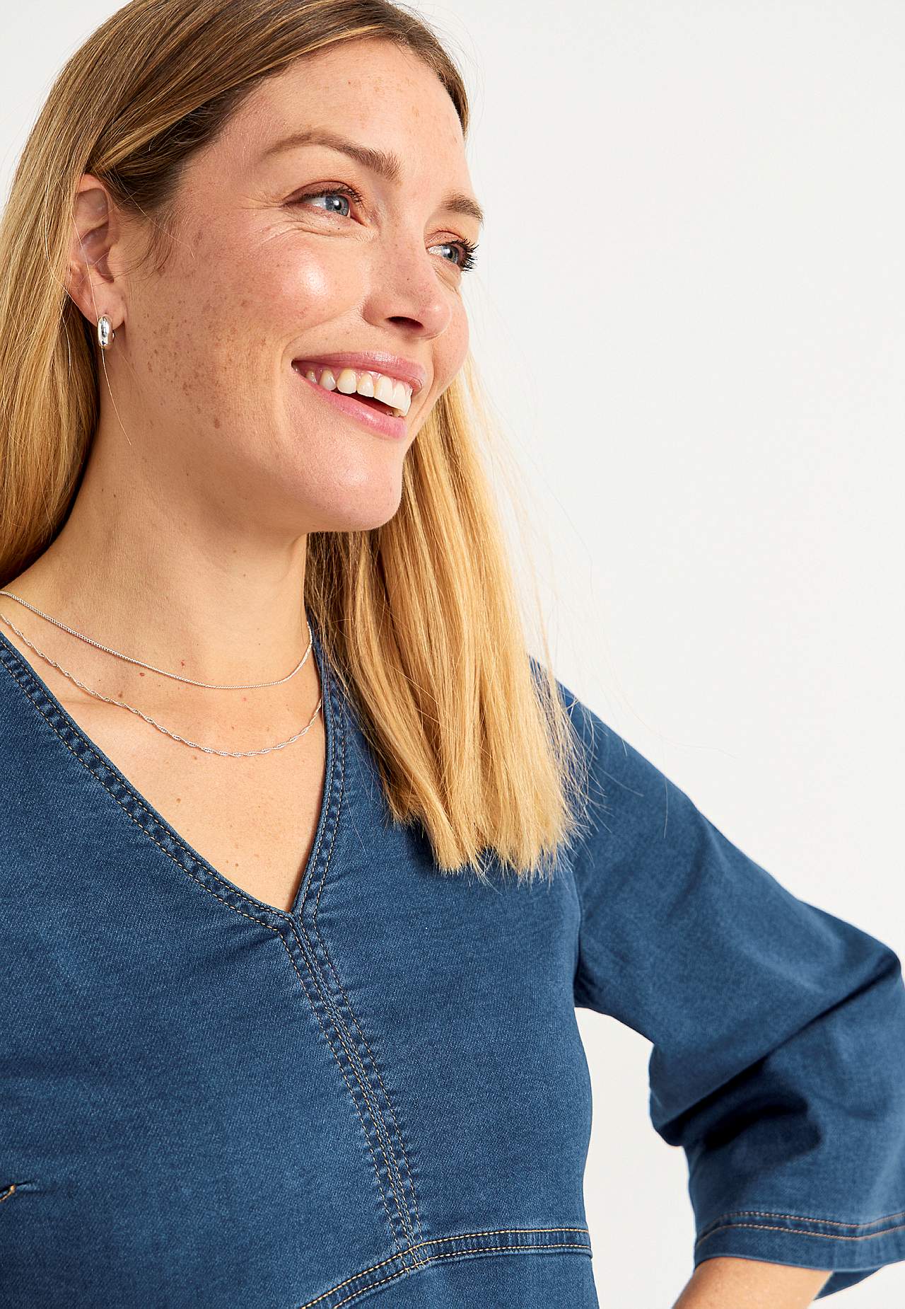 Kjole i denimtrikot Olga