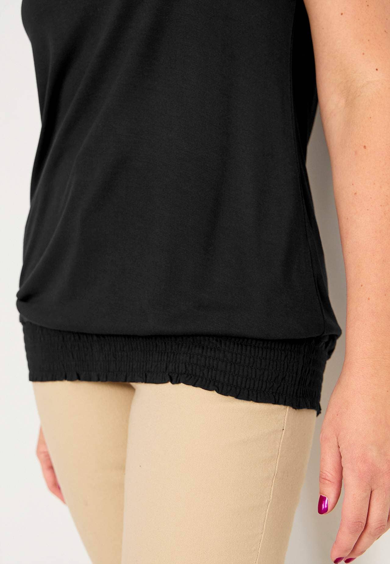 Jerseytopp med vaffelsøm