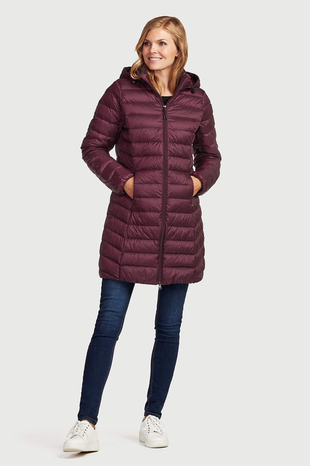 Lettvektsjakke med polstring i dun