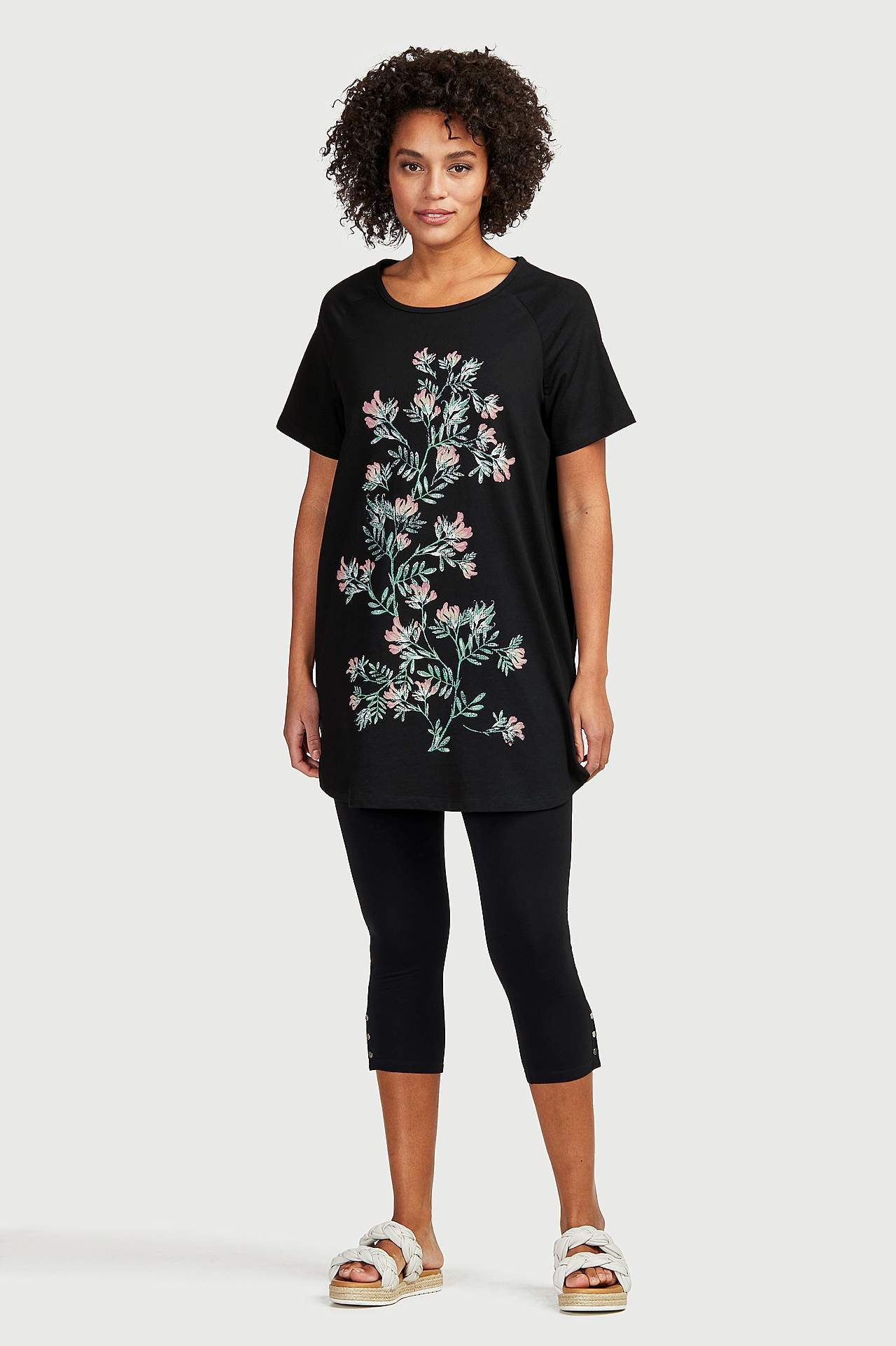 Caprileggings med fine knappedetaljer Milly 2-pack